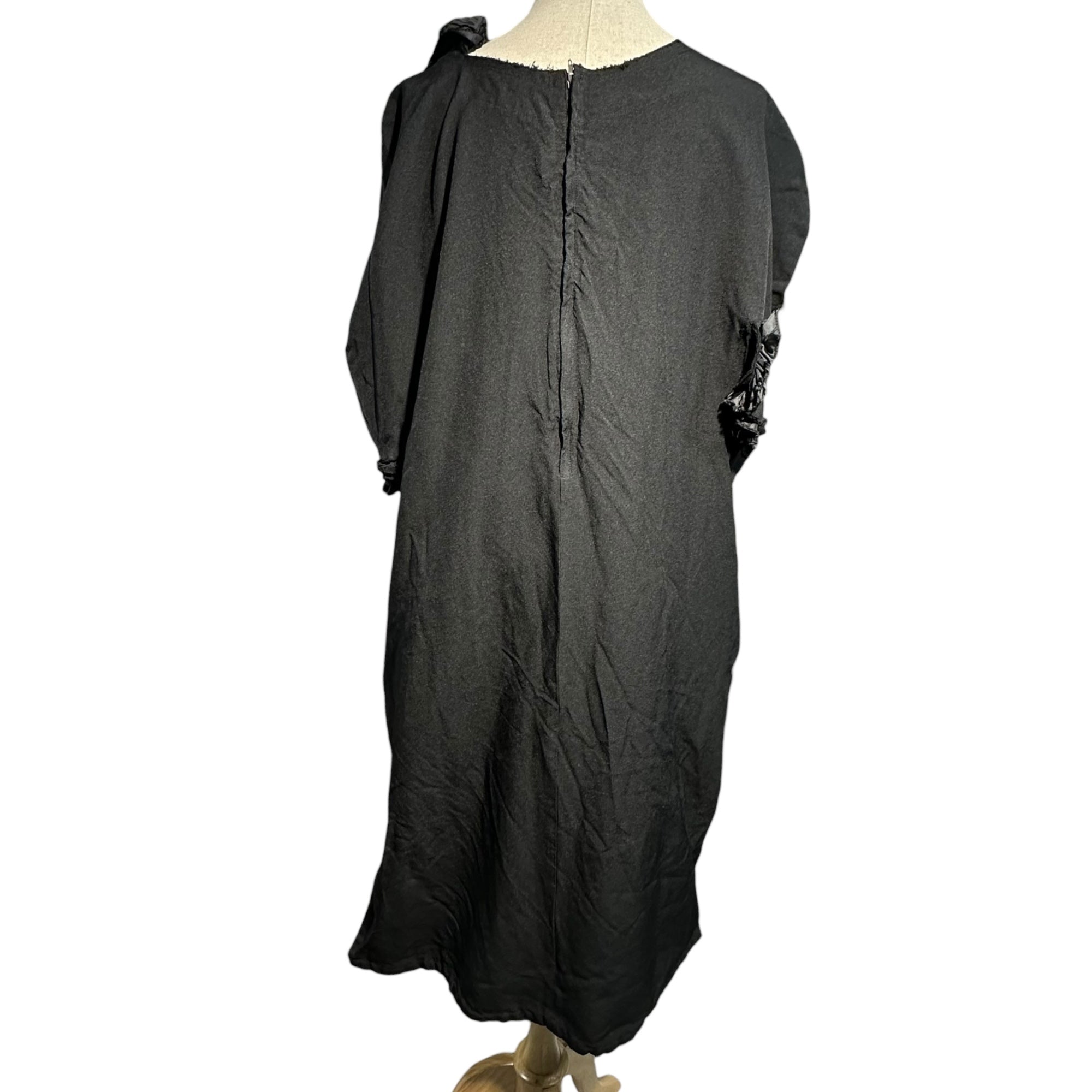 COMME des GARCONS(コムデギャルソン) 14SS Product-dyed Asymmetrical Distorted Frill Dress 製品染め アシンメトリー 変形 フリル ワンピース GM-O002 S ブラック AD2013 服でない服期