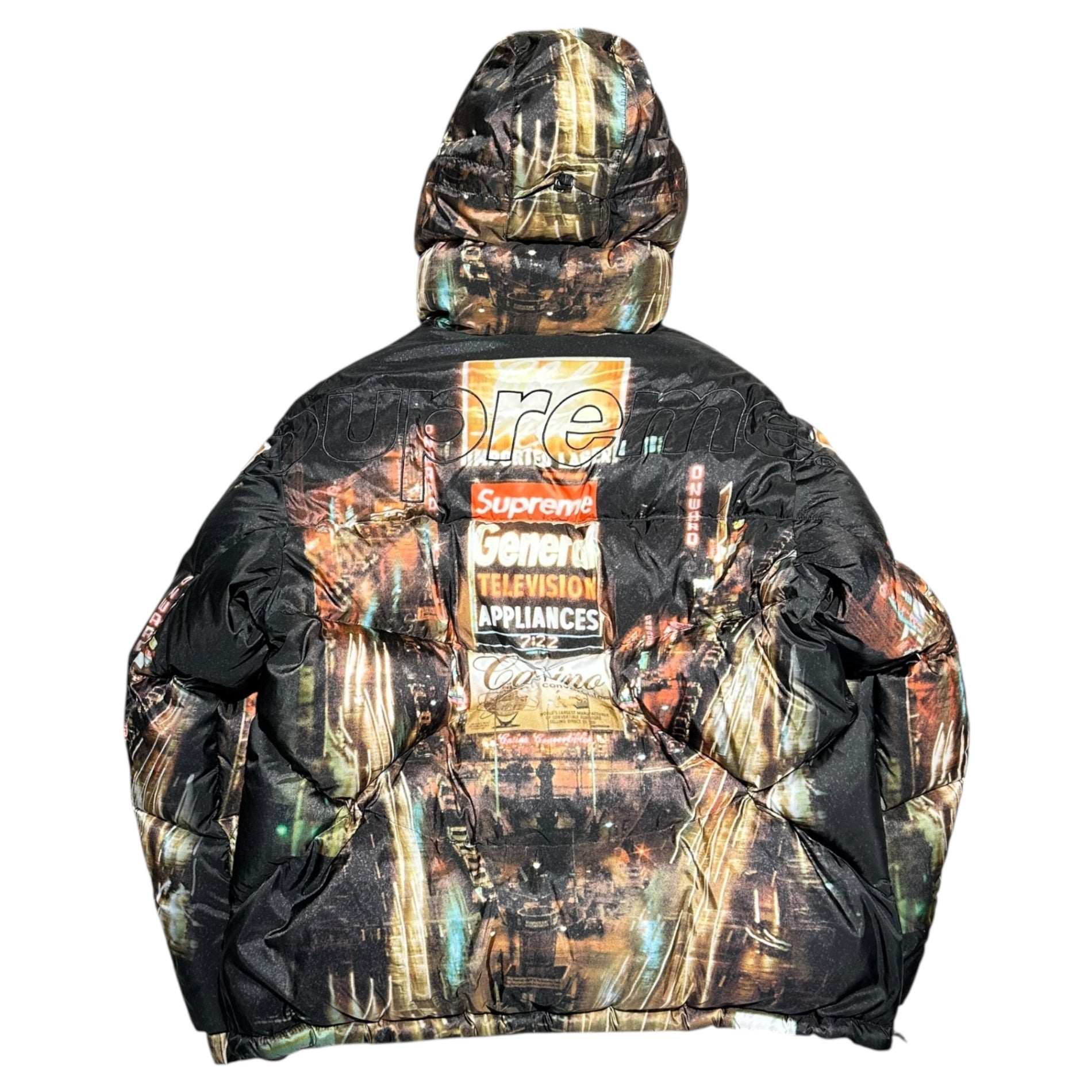 SUPREME × THE NORTH FACE(シュプリーム × ノースフェイス) 800-Fill Half Zip Hooded Pullover Times Square 800フィルパワー フーデッド プルオーバー ダウン ジャケット タイムズ スクエア ND522051 XL マルチカラー