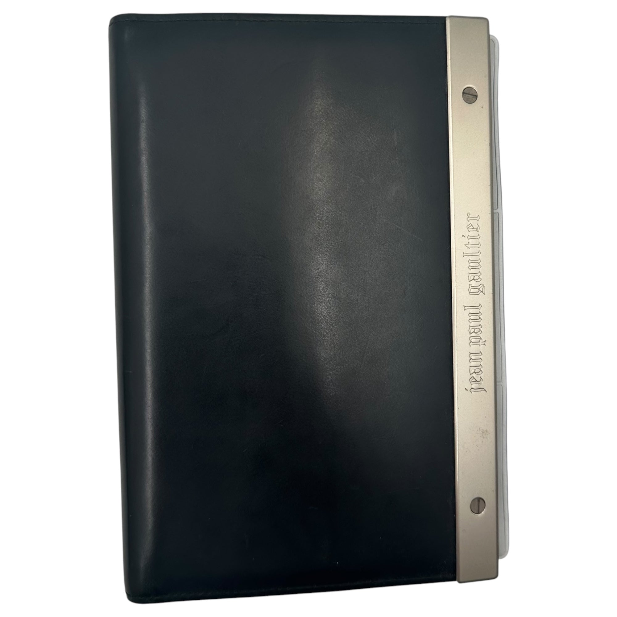 Jean Paul GAULTIER(ジャンポールゴルチエ) Metal Plate Notebook Cover メタル プレート 手帳 カバー ブラック×シルバー アーカイブ