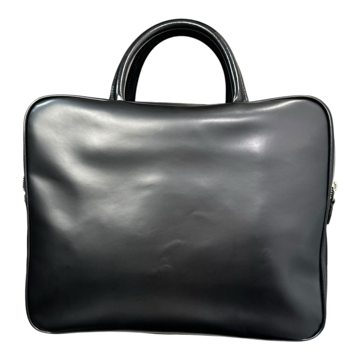 Katsuyuki Yoshida for COMME des GARCONS(カツユキヨシダフォーコムデギャルソン) 1990's~2000's Aoyama Original Steer Bag 青山オリジナル ステア バッグ ラージ 4 ブラック スクエア レザー ハンド トート ダブルジップ 初期型