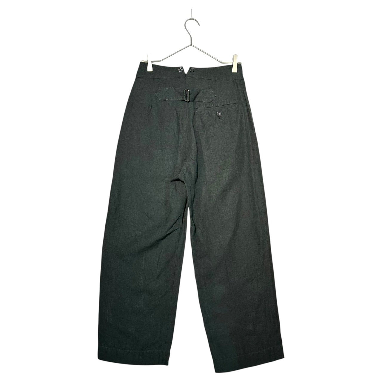 MARGARET HOWELL(マーガレットハウエル) MATT LINEN POPLIN WIDE PANTS マット リネン ポプリン ワイド パンツ 578-3142007 2(M) ブラック