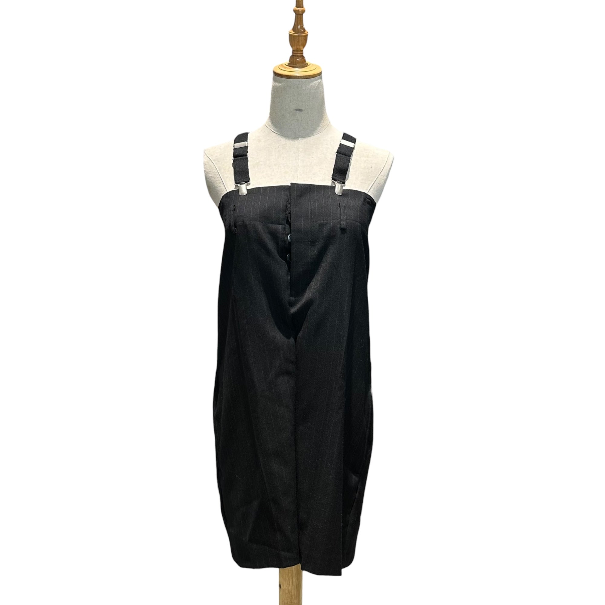 COMME des GARCONS JUNYA WATANABE(コムデギャルソンジュンヤワタナベ) 12AW Striped Wool Suspenders Skirt ストライプ サスペンダー ウール スカート JJ-S027 M ブラック AD2012