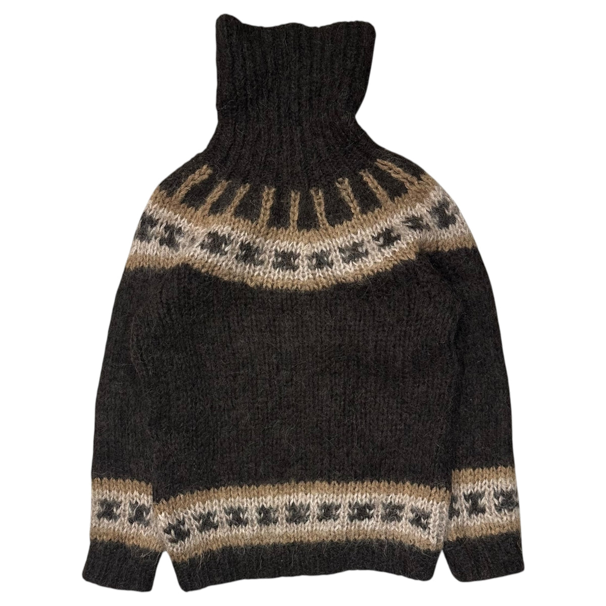 JUNYA WATANABE COMME des GARCONS(ジュンヤワタナベコムデギャルソン) 2004AW Turtleneck Shaggy Knit タートルネック シャギーニット JN-N023 FREE ブラウン×ベージュ AD2004