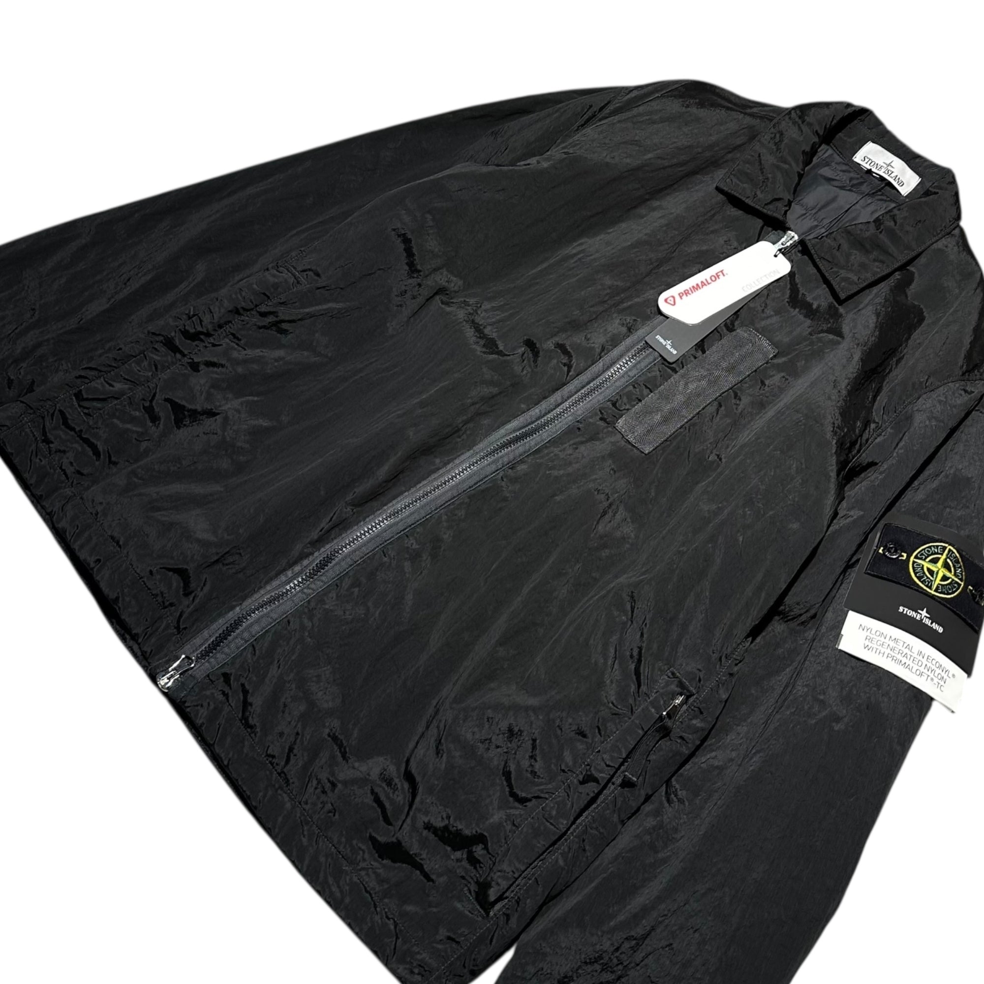 STONE ISLAND(ストーンアイランド) 22AW NYLON METAL IN ECONYL REGENERATED NYLON WITH PRIMALOFT TC ナイロン メタル ジップアップ ジャケット 7715Q0519 L ブラック ブルゾン