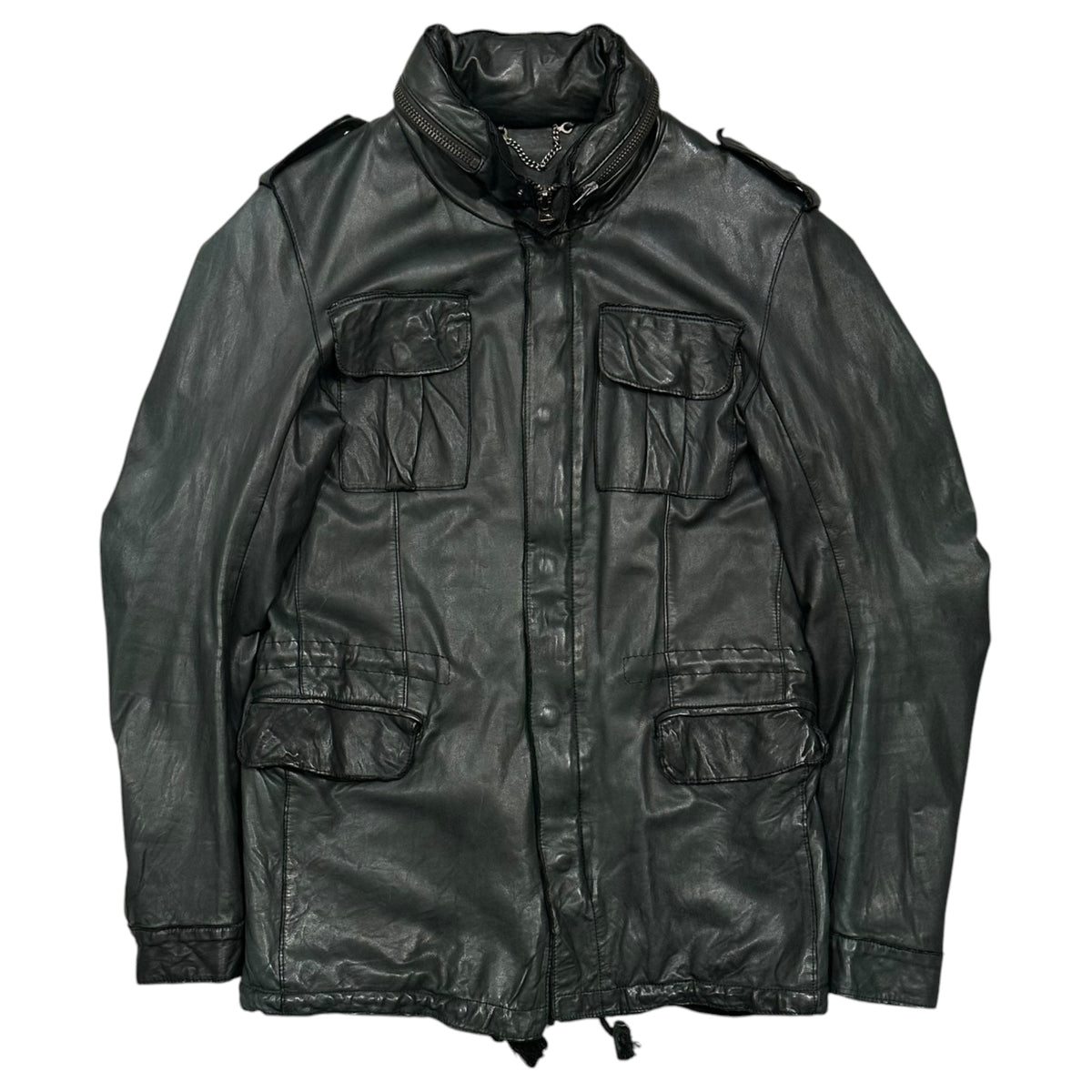 SISSI(シシー) M65-Type Cow-Leather Jacket M65 タイプ カウ レザー ジャケット S ブラック