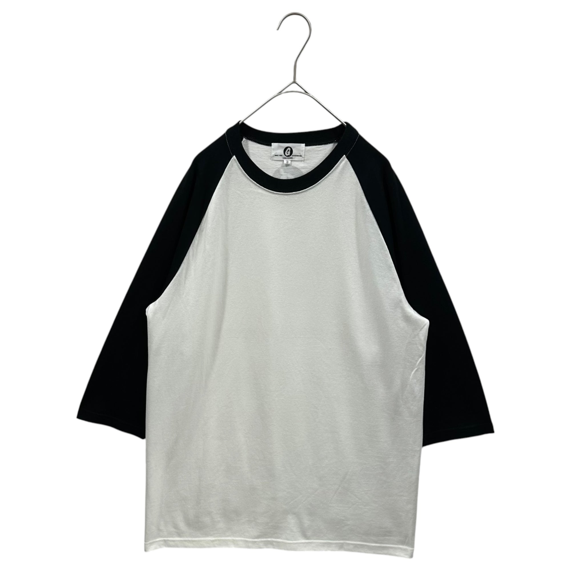 GOODENOUGH(グッドイナフ) Glam G One-Point Logo 7/8 Sleeve Raglan T-Shirt グラムG ワンポイント ロゴ 7分袖 ラグラン Tシャツ 3(L程度) ブラック×ホワイト