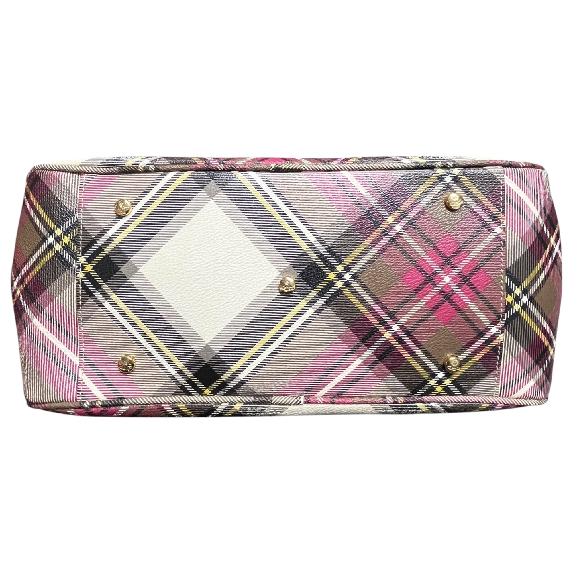 Vivienne Westwood(ヴィヴィアンウエストウッド) Plaid Yasmin Handbag チェック柄 ヤスミン ハンド バッグ アイボリー×レッド