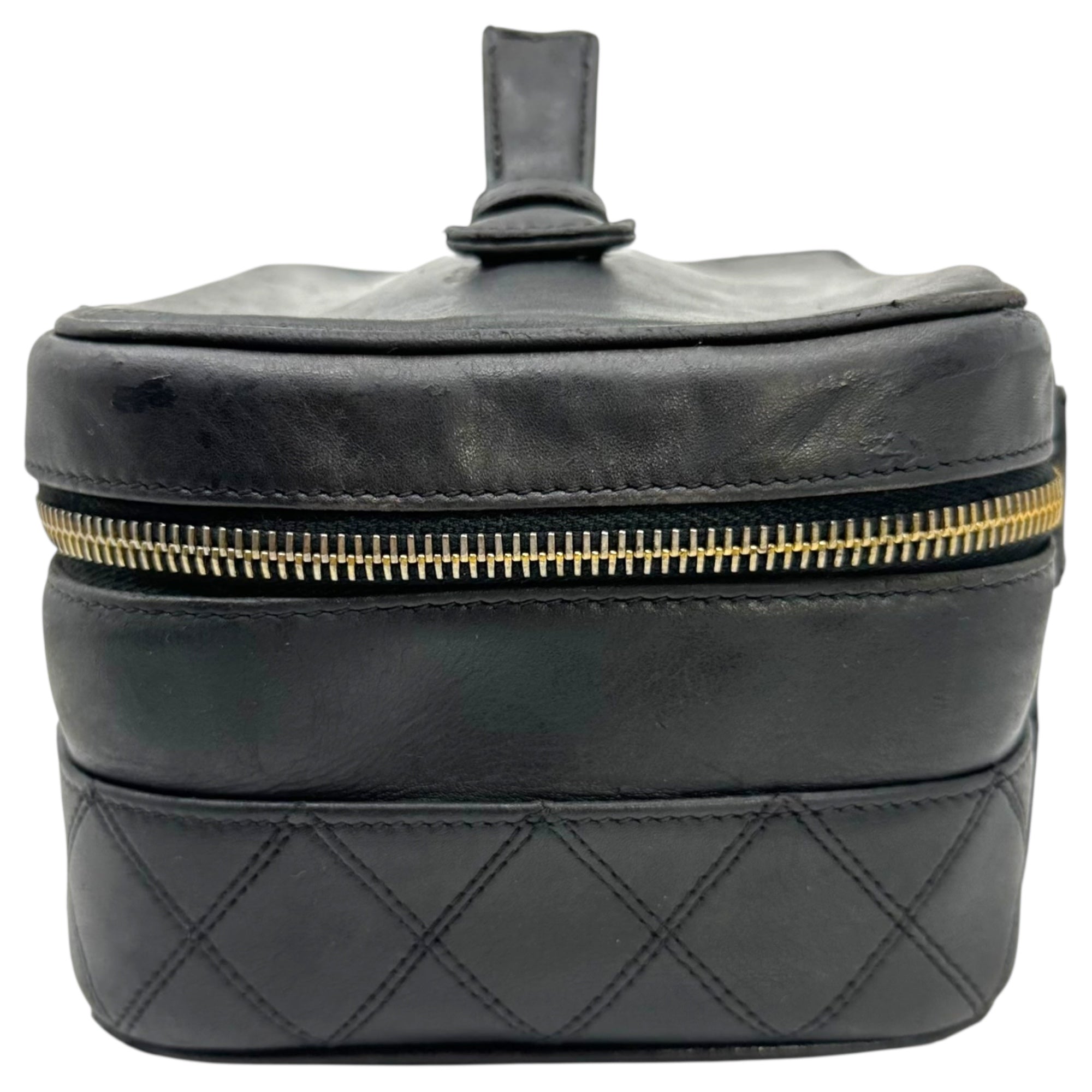 CHANEL(シャネル) 90's Bicolore Vanity Bag ビコローレ バニティ バッグ ブラック 90年代 化粧 ポーチ ハンド ヴィンテージ マトラッセ 2番台 2******