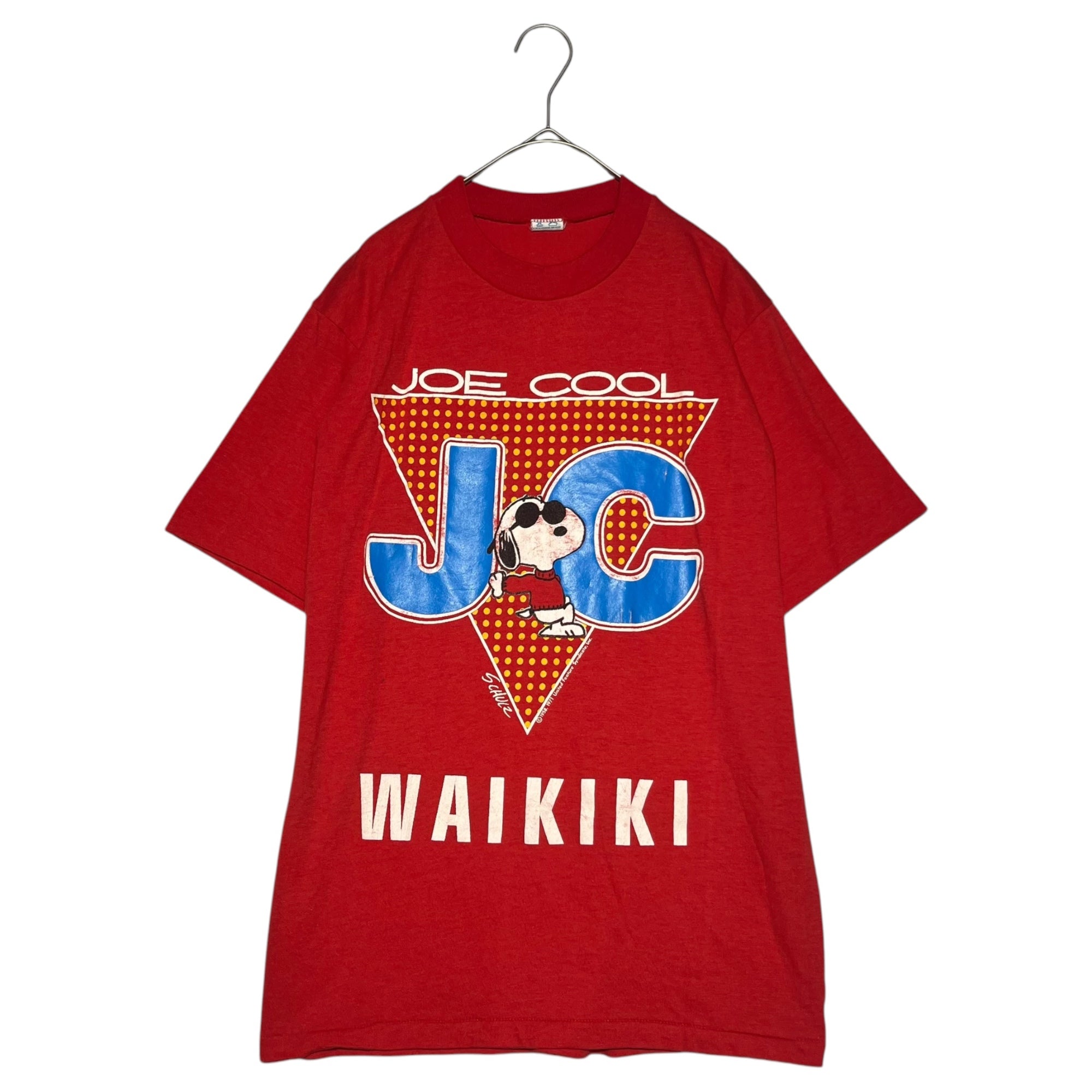 VINTAGE(ヴィンテージ) 70's SNOOPY JOE COOL T-SHIRT スヌーピー ジョークール Tシャツ L レッド ARTEXボディ