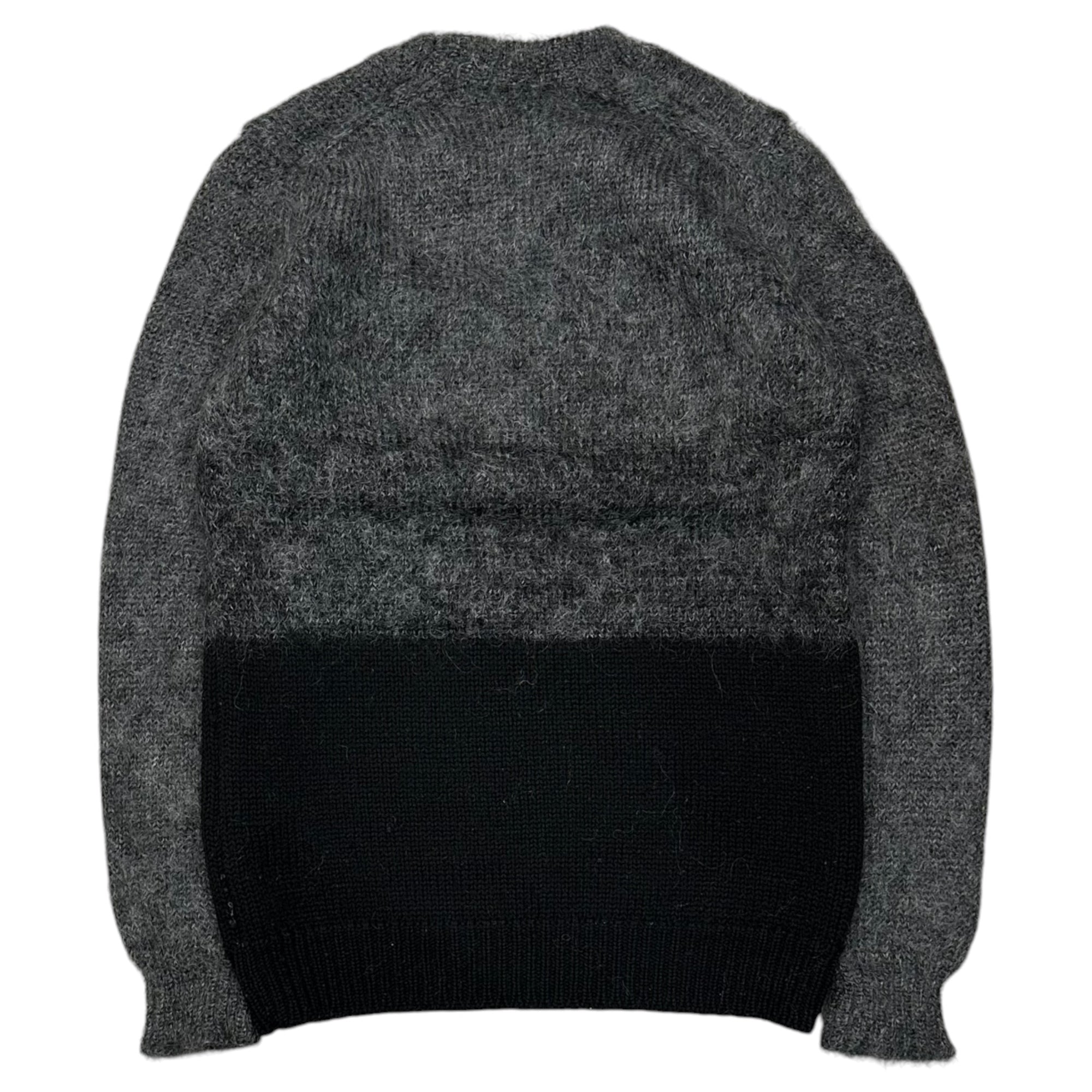 JUNYA WATANABE COMME des GARCONS(ジュンヤワタナベコムデギャルソン) 2014AW Wo/Mo Hybrid Knit ウール モヘア ハイブリット ニット JU-N013 M グレー×ブラック AD2014 ドッキング