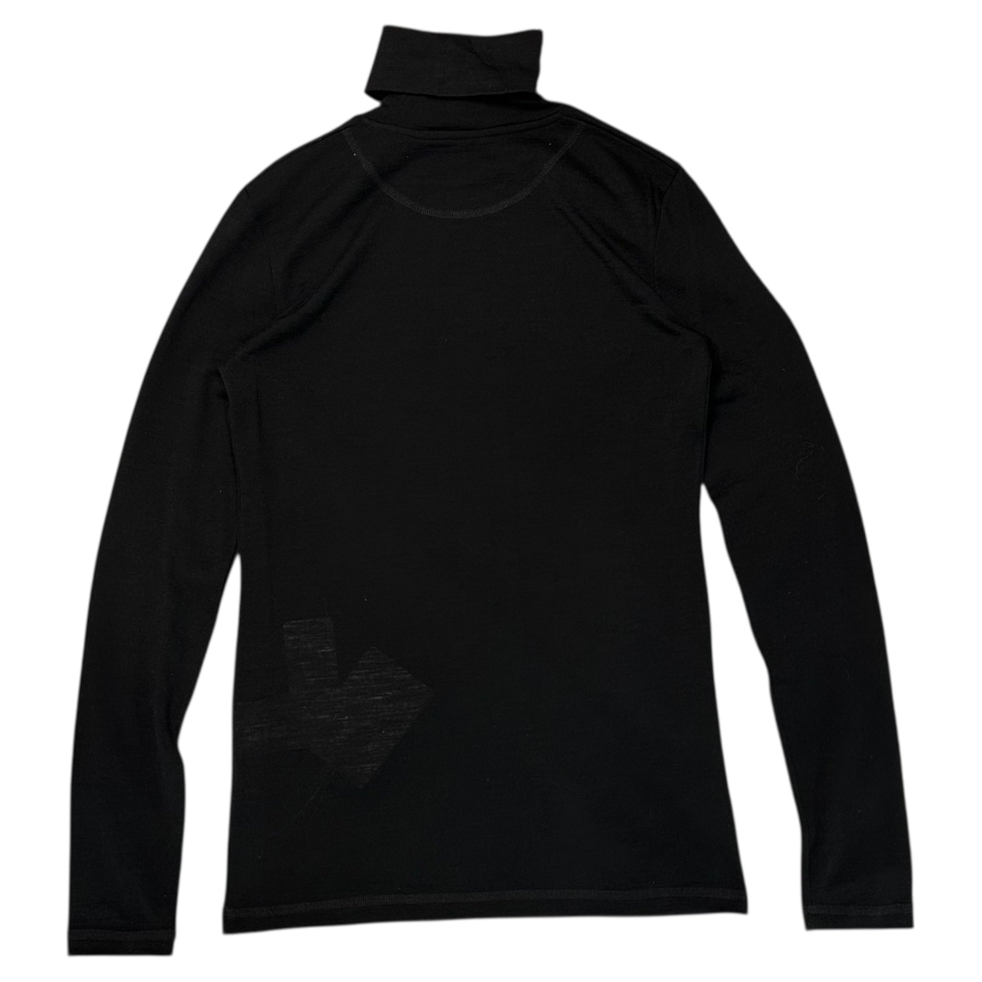 JIL SANDER+(ジルサンダー プラス) 22AW Neck Logo Turtleneck Wool Blend Knit Top ネックロゴ タートル ウール混 カットソー J40GC0020 J70021 M ブラック×ホワイト