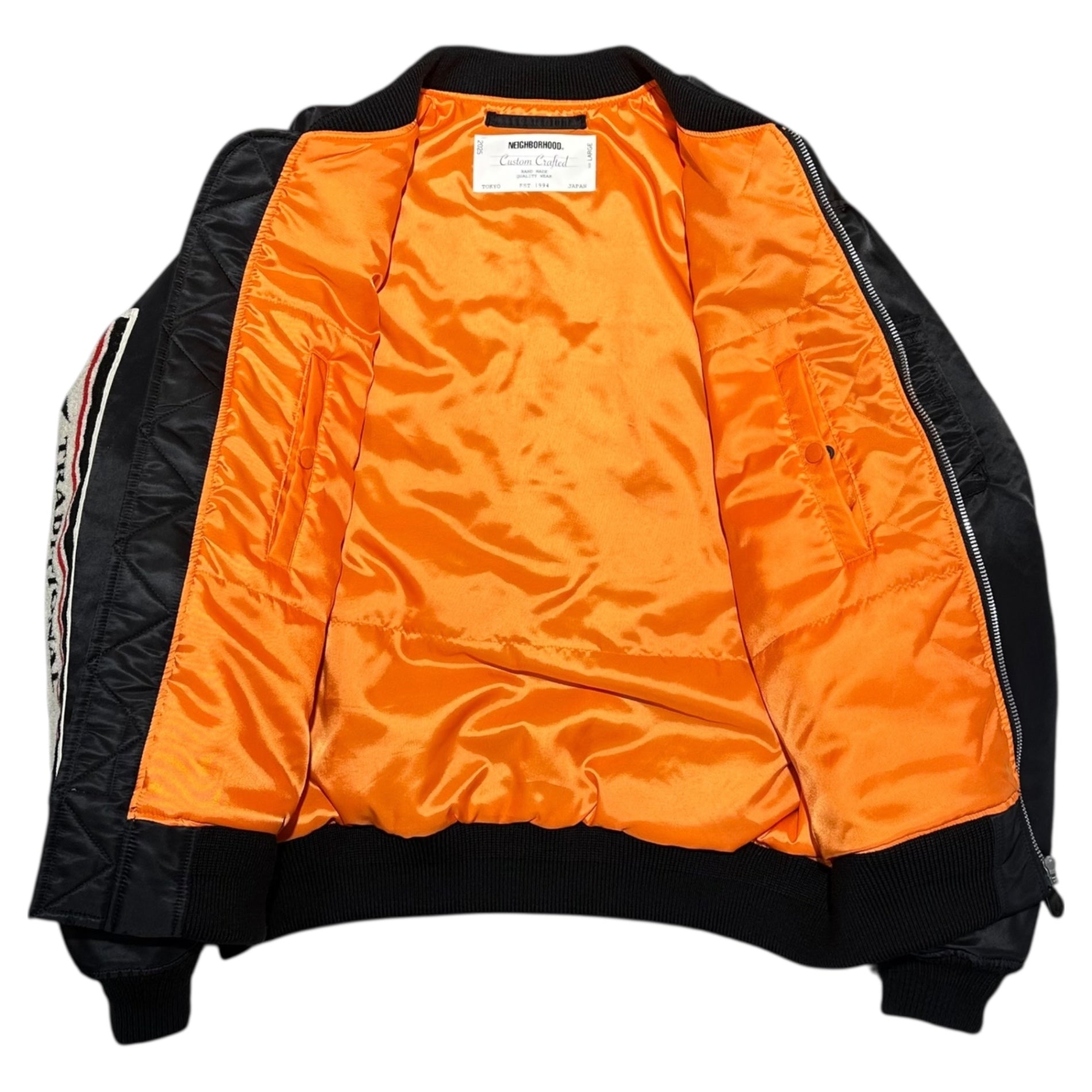 NEIGHBORHOOD(ネイバーフッド) 25AW MA-1 FLIGHT JACKET MOD フライト ジャケット 252SPNH-JKM02 L ブラック ブルゾン ミリタリー