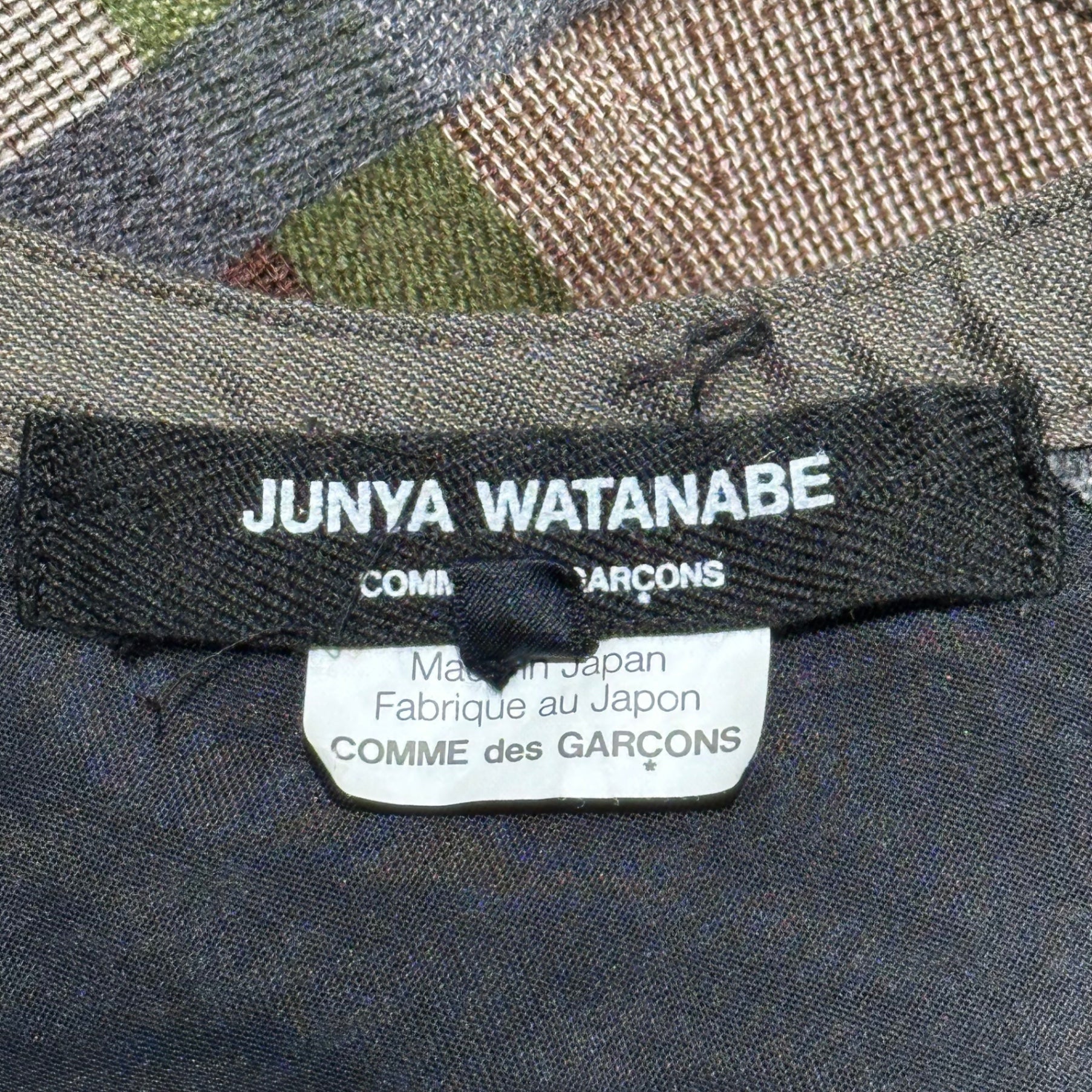 COMME des GARCONS JUNYA WATANABE(コムデギャルソンジュンヤワタナベ) 13AW Diagonal Check Round Neck L/S Wool Dress 斜めチェック ラウンドネック 長袖 ウール ワンピース JL-O022 S カーキ×ブラウン AD2013