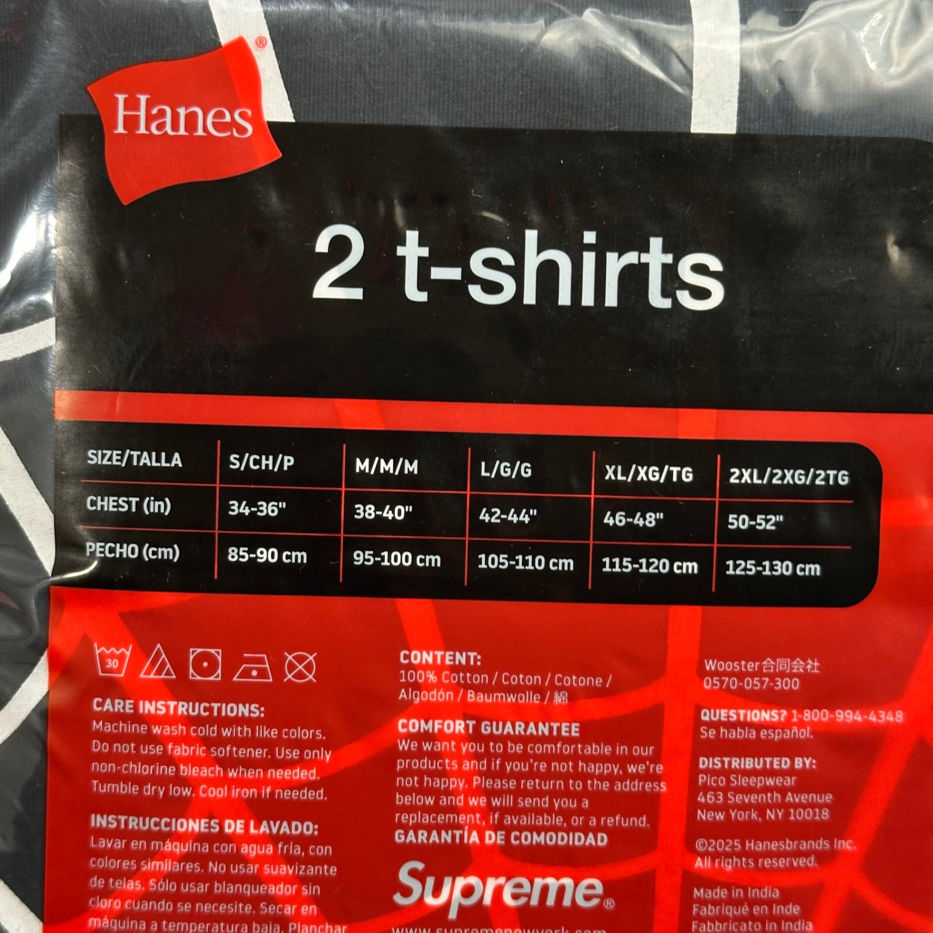 SUPREME(シュプリーム) 2026SS Hanes Spider-Man Tagless Tees (2 Pack) ヘインズ スパイダーマン パック Tシャツ S ブラック