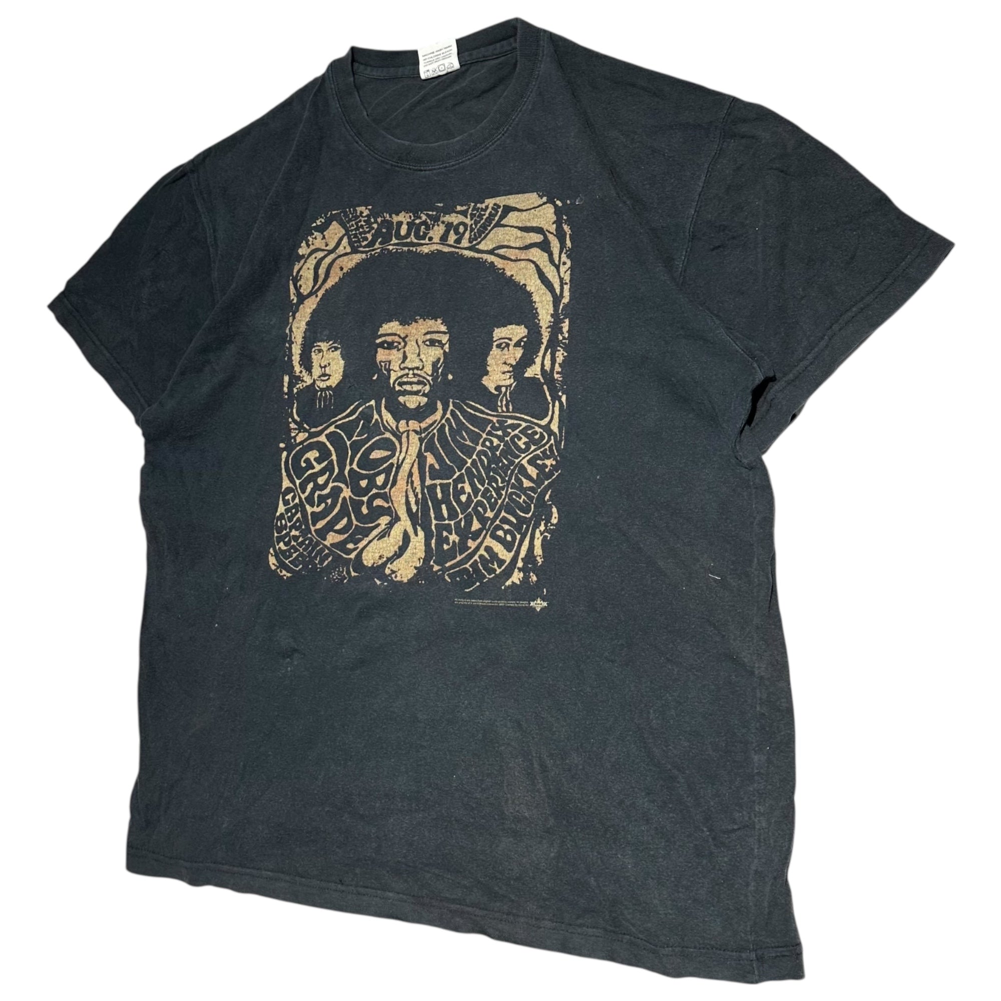 VINTAGE(ヴィンテージ) 00's Jimi Hendrix rock T-shirtジミ ヘンドリックス ロック Tシャツ LL ブラック 2007