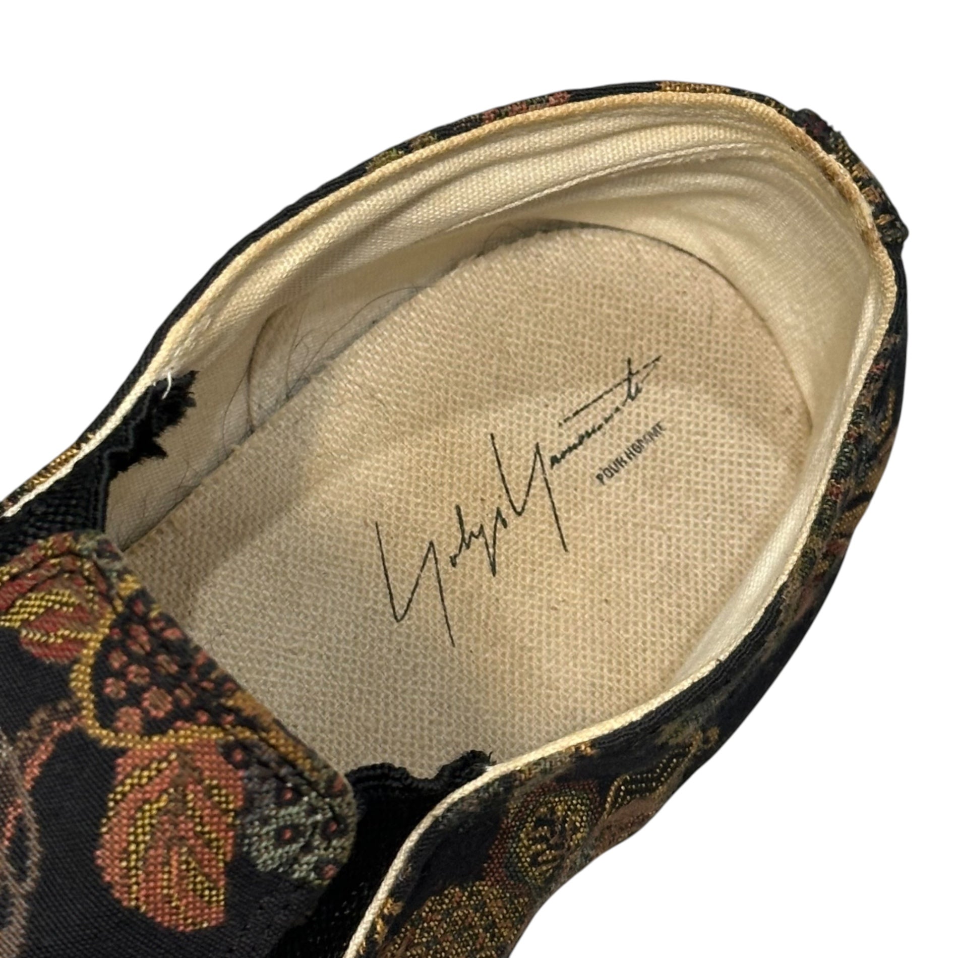 YOHJI YAMAMOTO POUR HOMME(ヨウジヤマモトプールオム) Gobelin-Woven Slip-Ons ゴブラン織り スリッポン 4(XL) ブラック