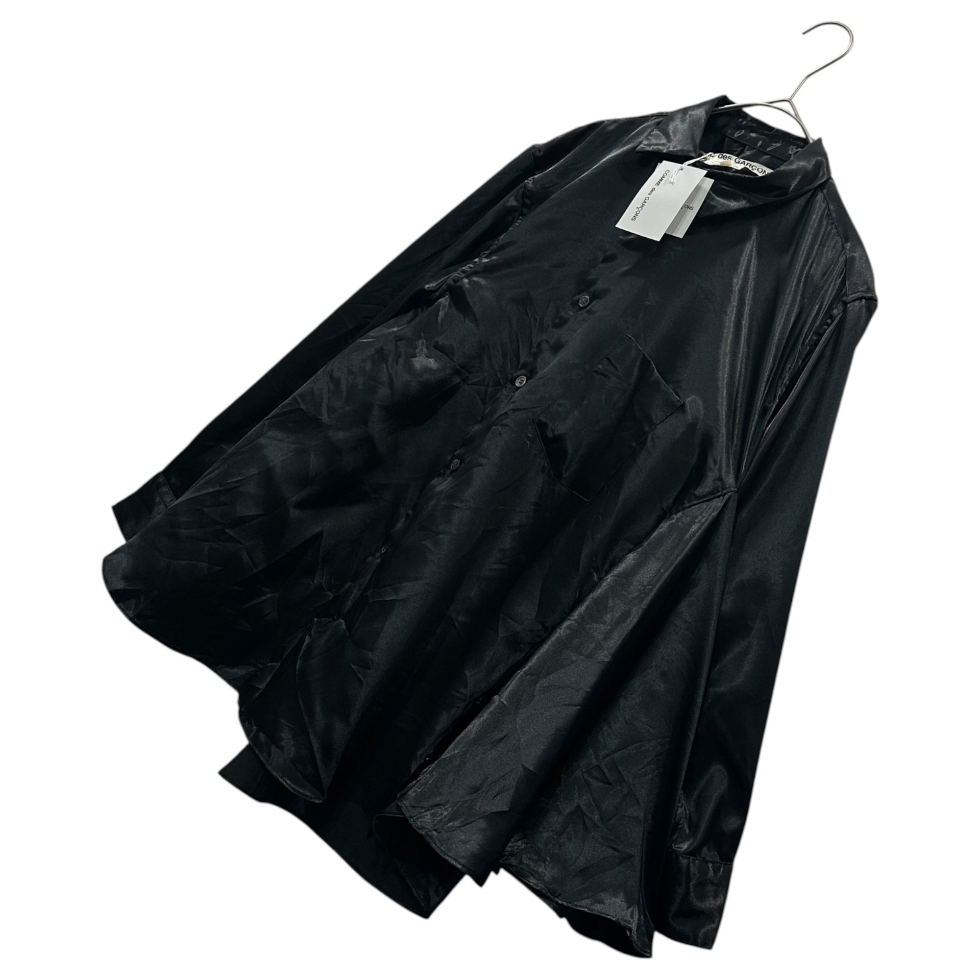 COMME des GARCONS(コムデギャルソン) 2026SS Twisted Polyester Blouse ポリエステル 捻じれ ブラウス GQ-B020 XS ブラック AD2025