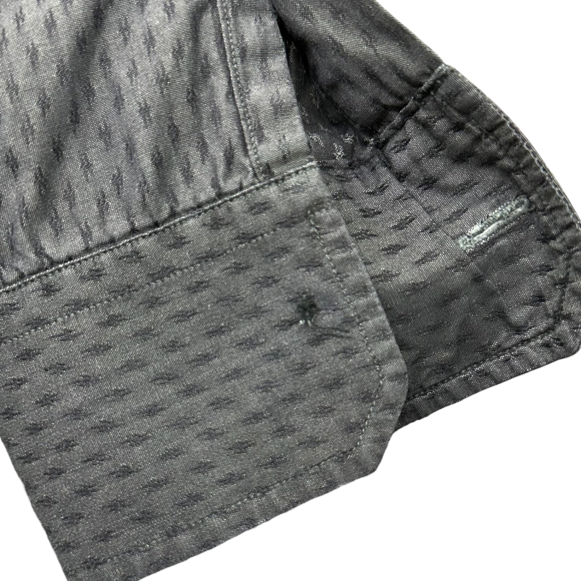 HERMES(エルメス) Vintage Diamond Stitch L/S Shirt ヴィンテージ ひし形 ステッチ 長袖 シャツ 42 16 1/2 ブラック(墨黒に近いお色味です) 国内代理店タグ無
