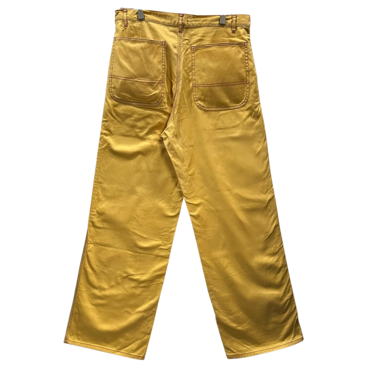 COMME des GARCONS HOMME PLUS(コムデギャルソンオムプリュス) 2000SS Gobelin-Era Red-Stitch Wide Straight Pants ゴブラン期 レッド ステッチ ワイド ストレート パンツ PP-10019M M イエロー×レッド AD1999 00s アーカイブ