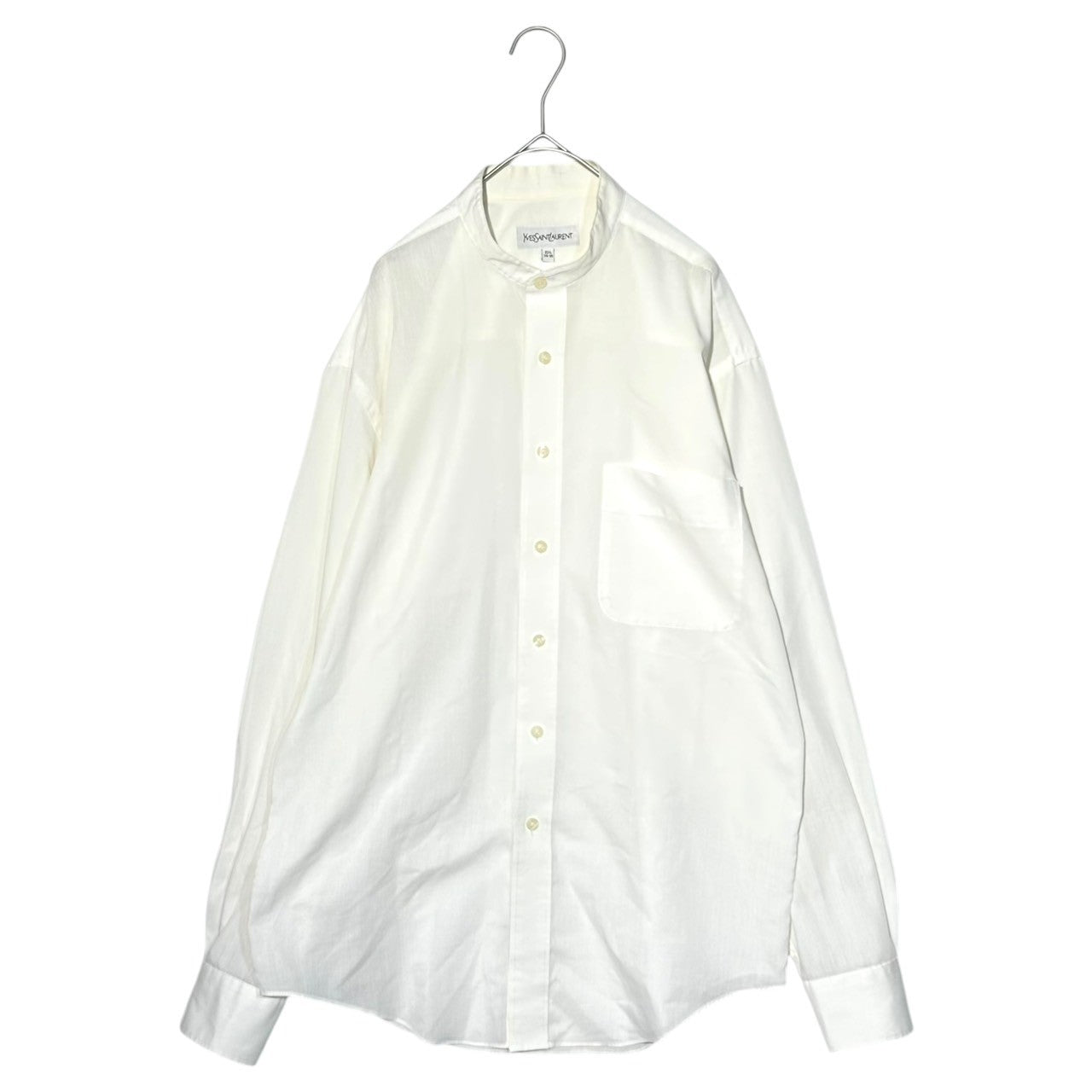 YVES SAINT LAURENT(イヴサンローラン) 80's ~ 90's Vintage Band Collar Shirt ヴィンテージ バンドカラー シャツ 15 1/2(M程度) ホワイト