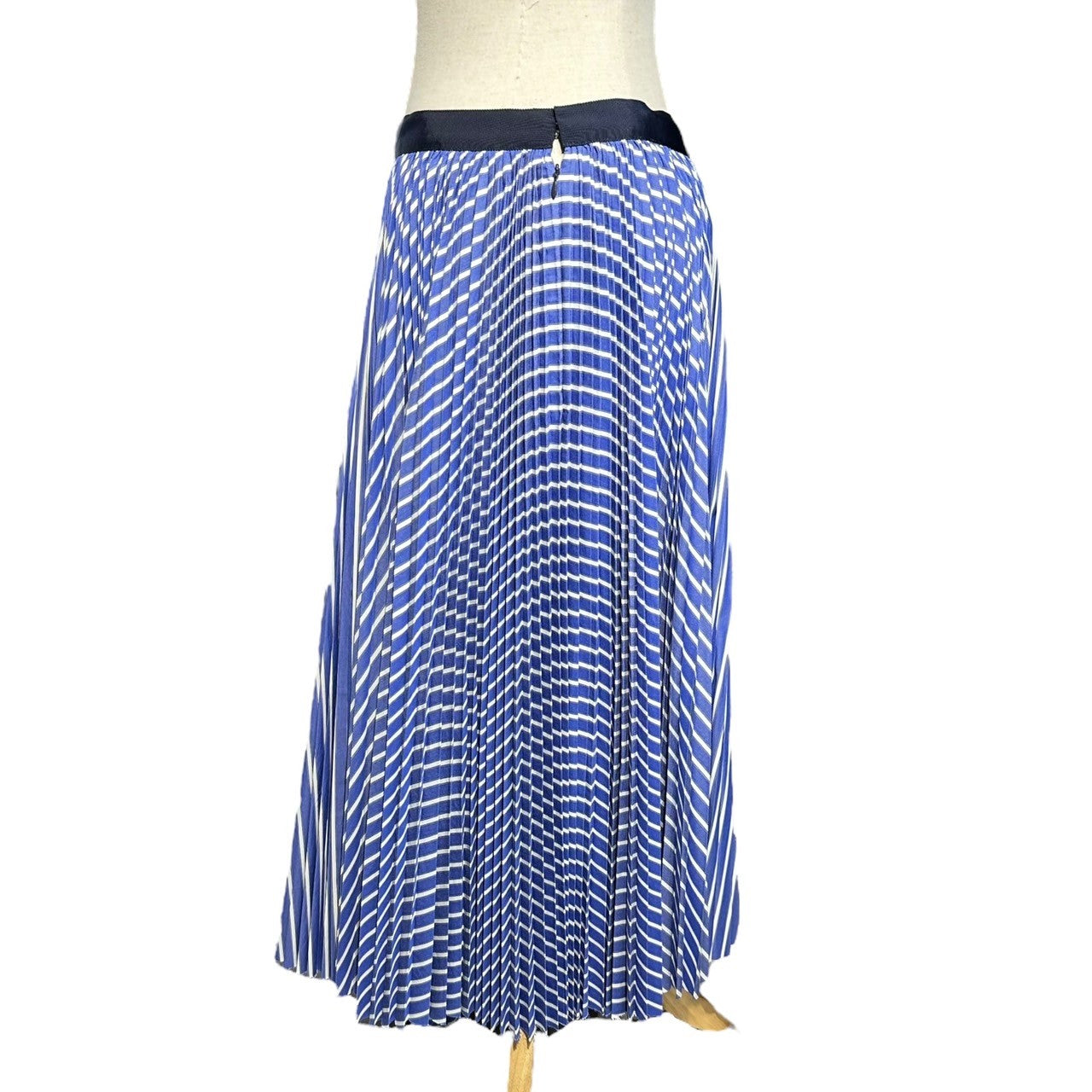 sacai(サカイ) 20SS Cotton Poplin Zipper Skirt コットン ポプリン ジップ スカート SCW-057 3 ブルー×ネイビー ストライプ プリーツ