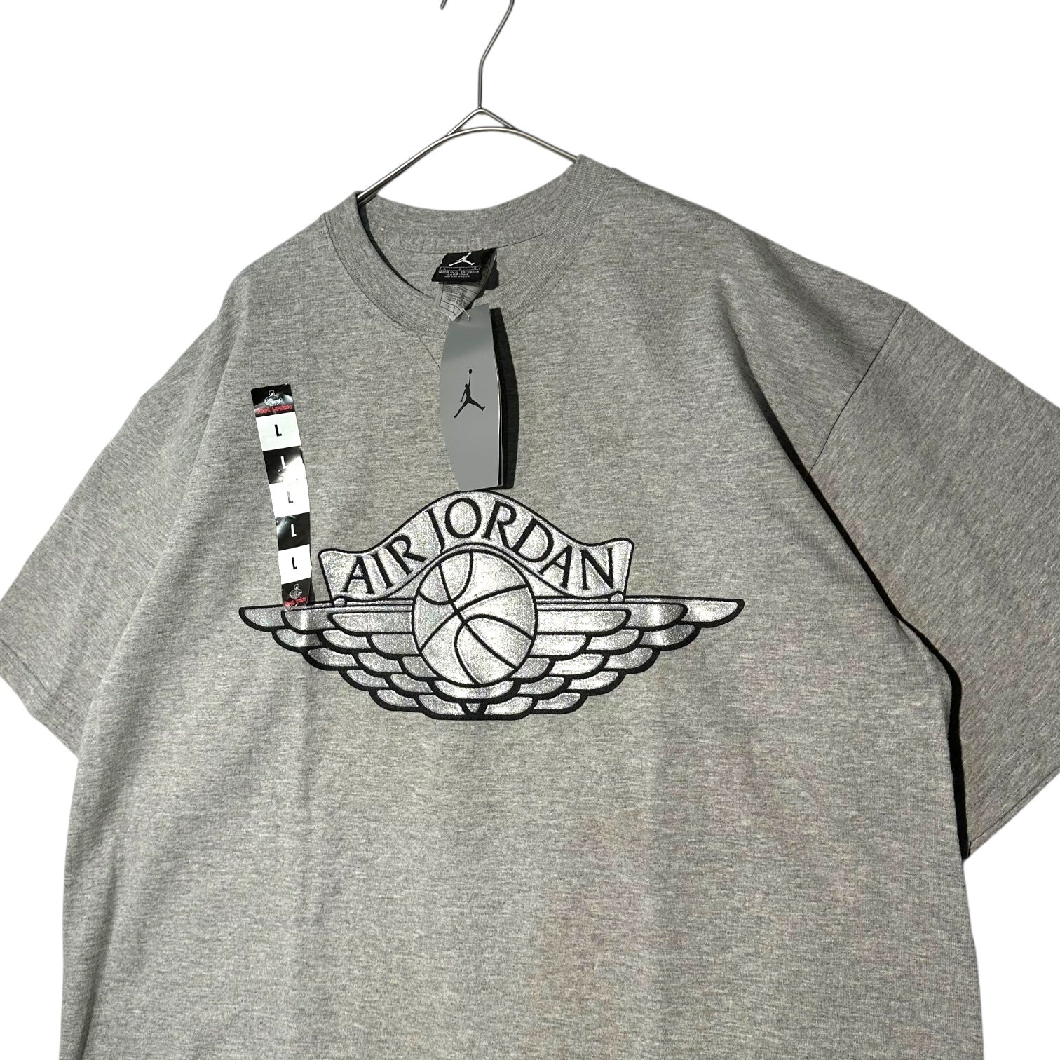 NIKE(ナイキ) 90's JORDAN WING LOGO 3D PRINT Tee ジョーダン ウィング ロゴ 3Dプリント Tシャツ 180672-059 L グレー 90年代 ヴィンテージ デッドストック