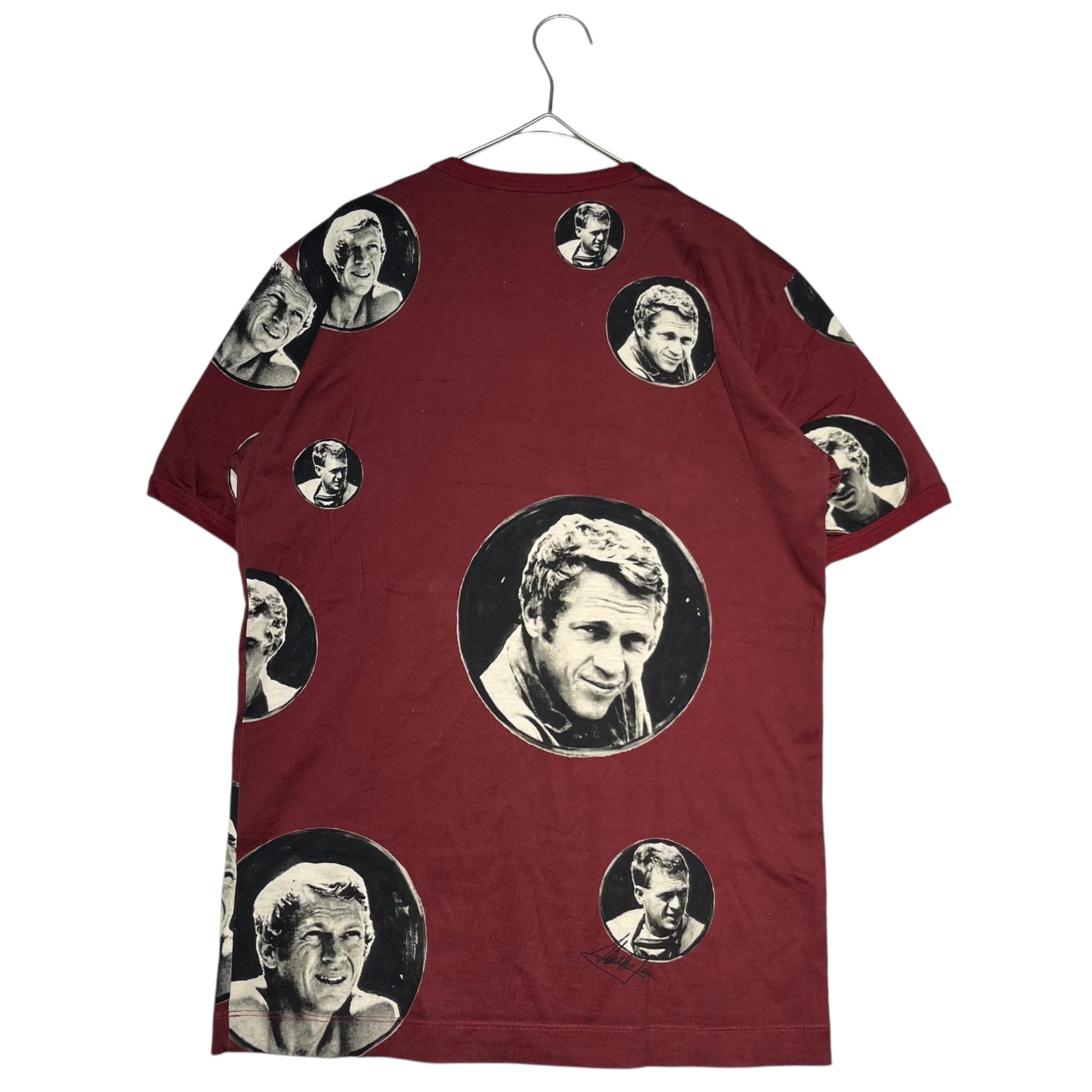 DOLCE&GABBANA(ドルチェ&ガッバーナドルガバ) ”Steve Mcqueen” face print TEE フェイス プリント Tシャツ G8FE6T G7CAY 46(M程度) レッド