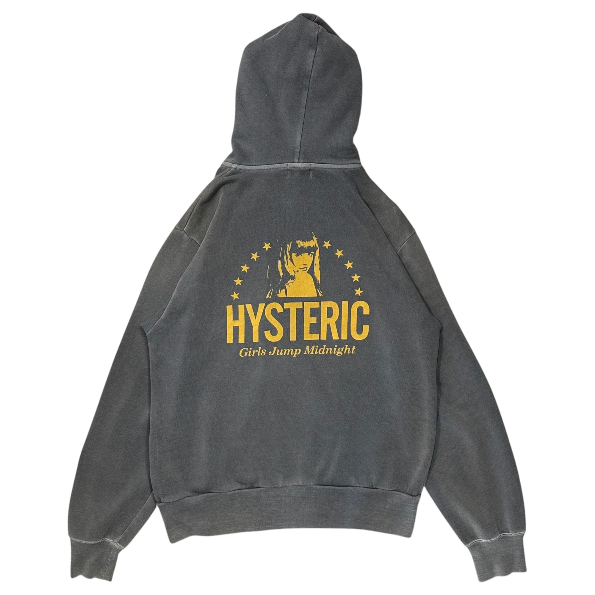 HYSTERIC GLAMOUR(ヒステリックグラマー) 19aw Logo print zip hoodie ロゴ プリント ジップ パーカー フーディ 02193CF06 M グレー×イエロー