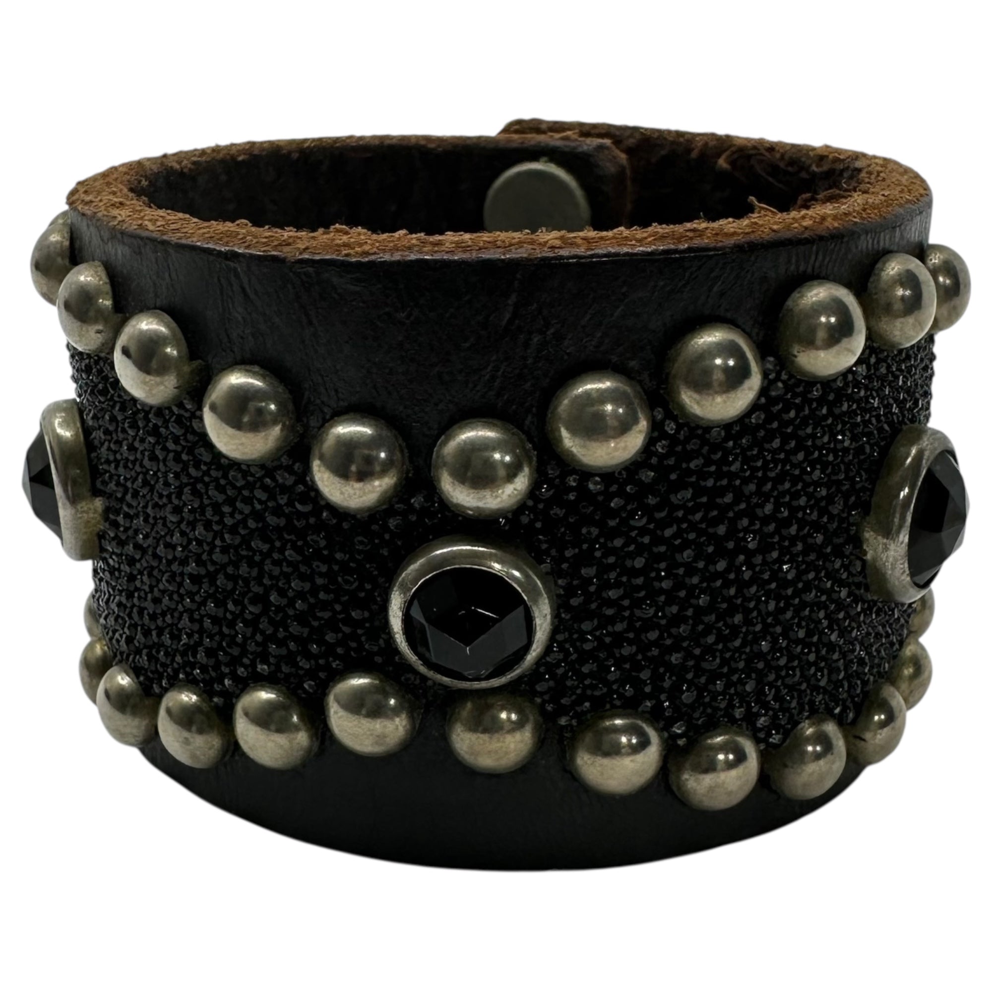 HTC(エイチティーシー) Studded Leather Bracelet スタッズ レザー ブレスレット ブラック
