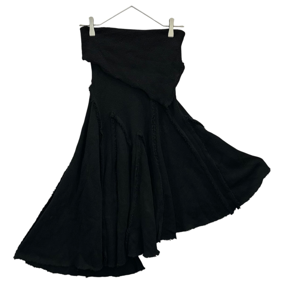 COMME des GARCONS(コムデギャルソン) 2002AW Wool-Nylon Modified Skirt ウール ナイロン ニット 変形 スカート GG-S003 S ブラック AD2002