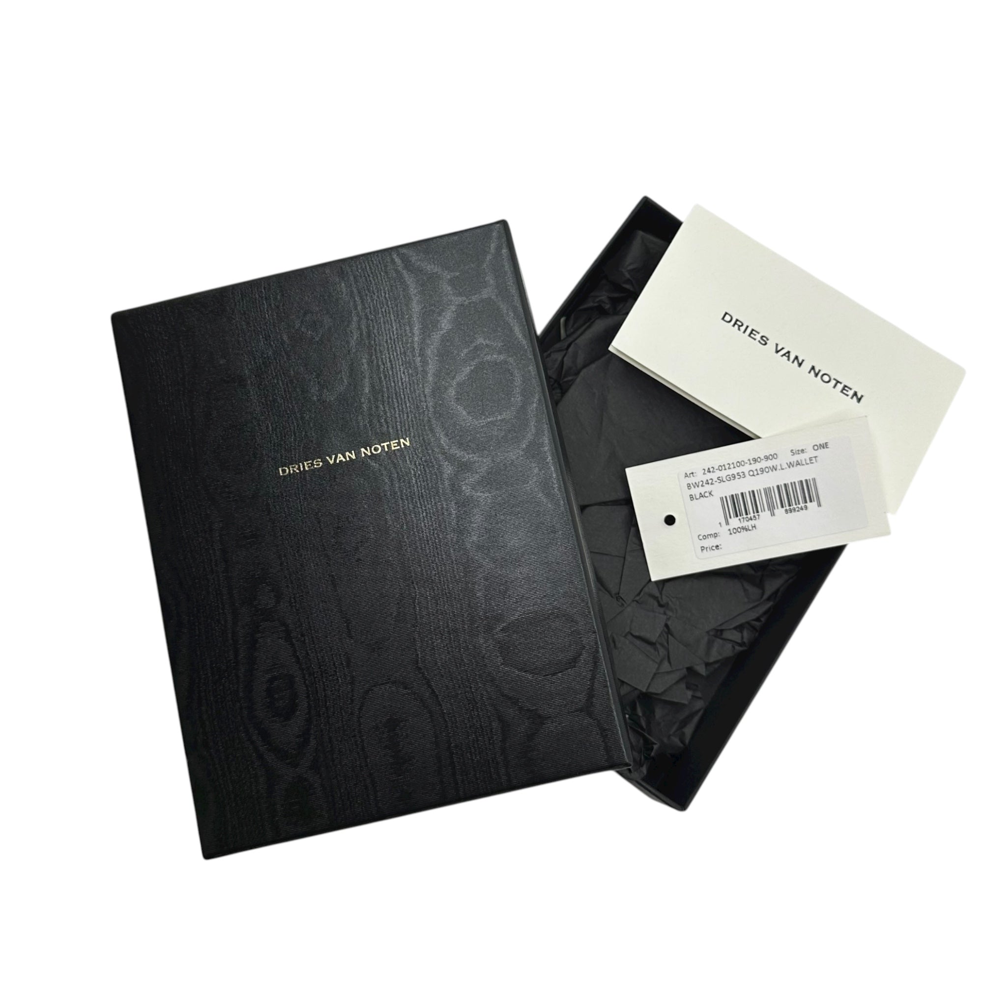 DRIES VAN NOTEN(ドリスヴァンノッテン) 24AW L.WALLET BLACK L字 ファスナー レザー ウォレット 財布 BW242-SLG953 Q190W ブラック