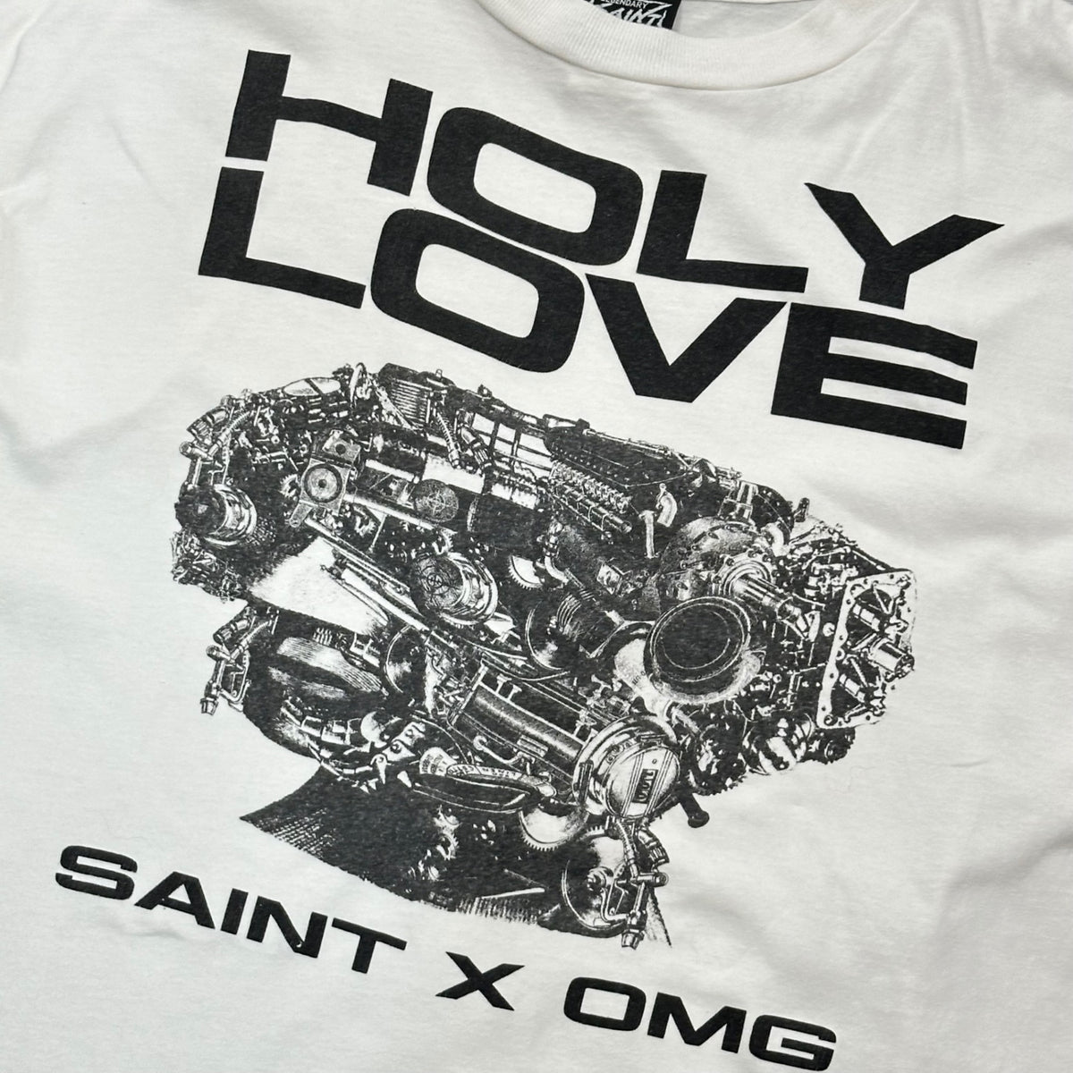SAINT MICHAEL(セントマイケル) 2026SS HOLY LOVE KK_SS T-SHIRT 河村康輔 ヴィンテージ加工 Tシャツ SM-MK8-0000-C08 XL ホワイト