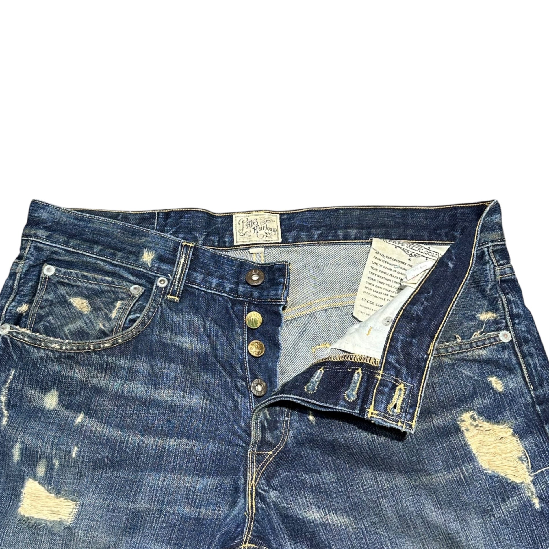 PRPS(ピーアールピーエス) Vintage-Washed Denim Pants ヴィンテージ 加工 デニム パンツ 32 インディゴ