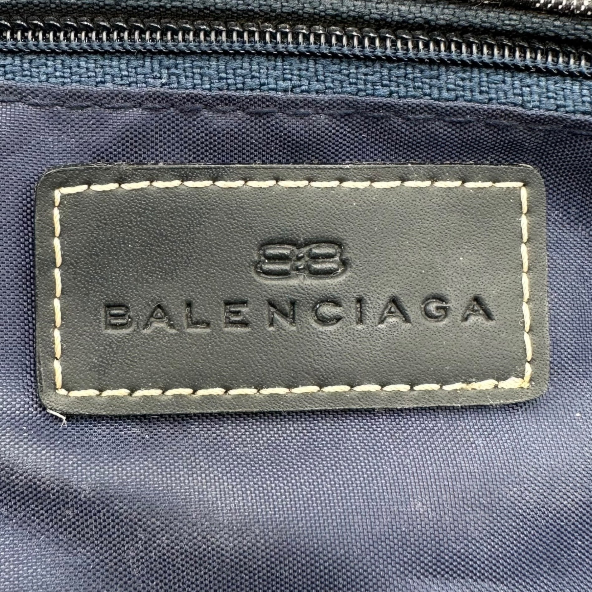 BALENCIAGA(バレンシアガ) BB Monogram Accessory Pouch BB モノグラム アクセサリー ポーチ ネイビー ワンショルダー ハンド ミニ オールド