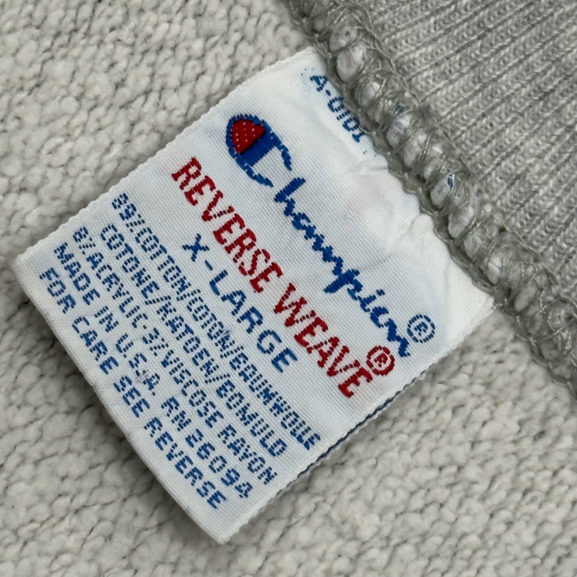 Champion(チャンピオン) 90's ”BOSTON UNIVERSITY 14 HOCKEY” Reverse Weave Sweatshirt リバースウィーブ スウェット XL ライトグレー 90年代 刺繍タグ BOLO ボロ ヴィンテージ