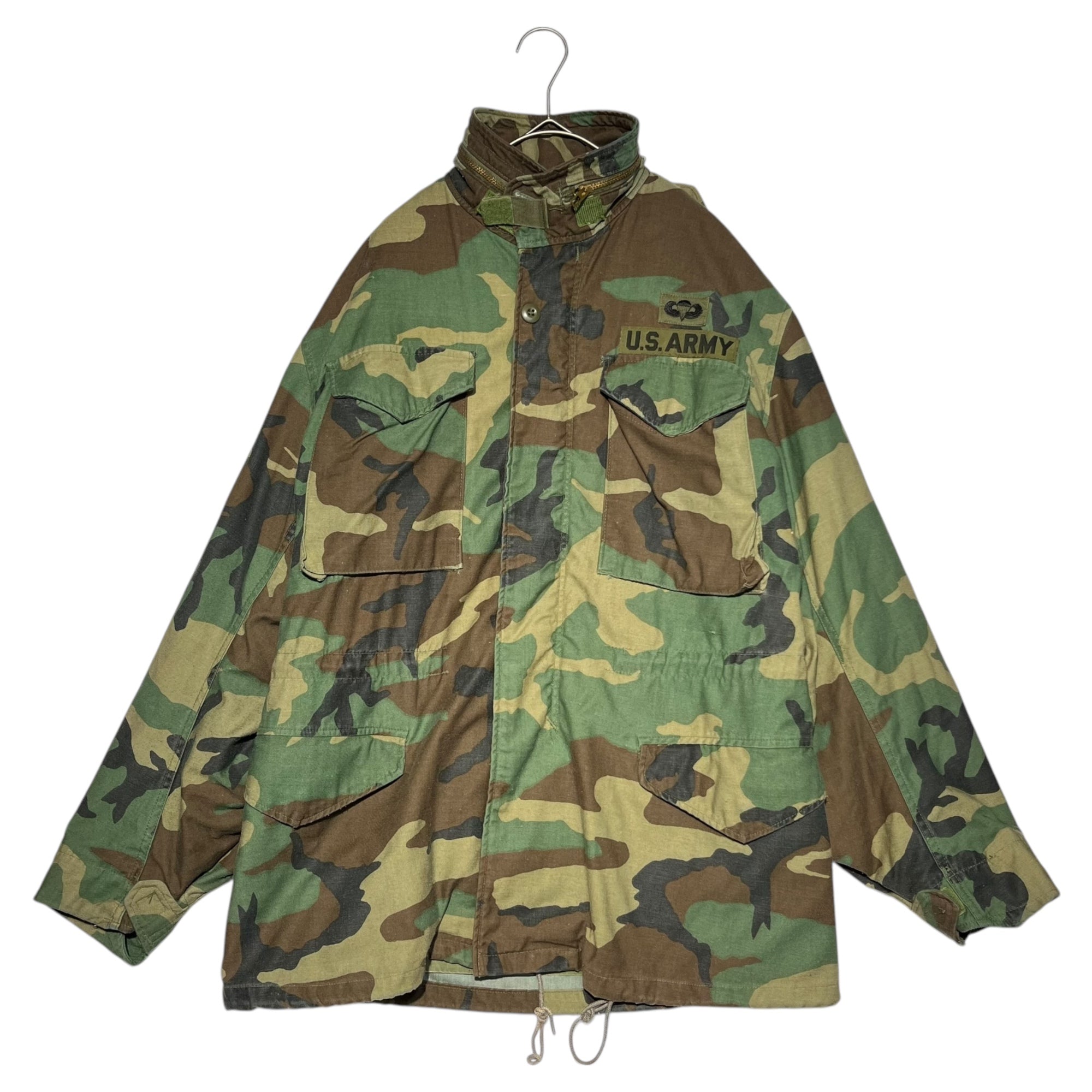 US ARMY(アメリカ軍) 80's M65 Woodland camouflage field jacket ウッドランド カモフラ フィールド ジャケット 8415-01-099-7831 SMALL-REGULAR カーキ 83年製 ヴィンテージ ミリタリー 80年代