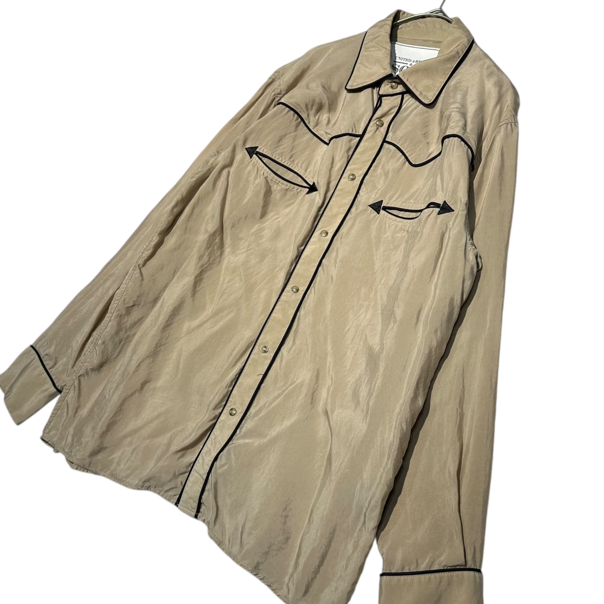 UNITED ARROWS＆SONS(ユナイテッドアローズアンドサンズ) CUP WESTERN SHIRT キュプラ ウエスタン シャツ 5511-199-0184 M ベージュ 長袖