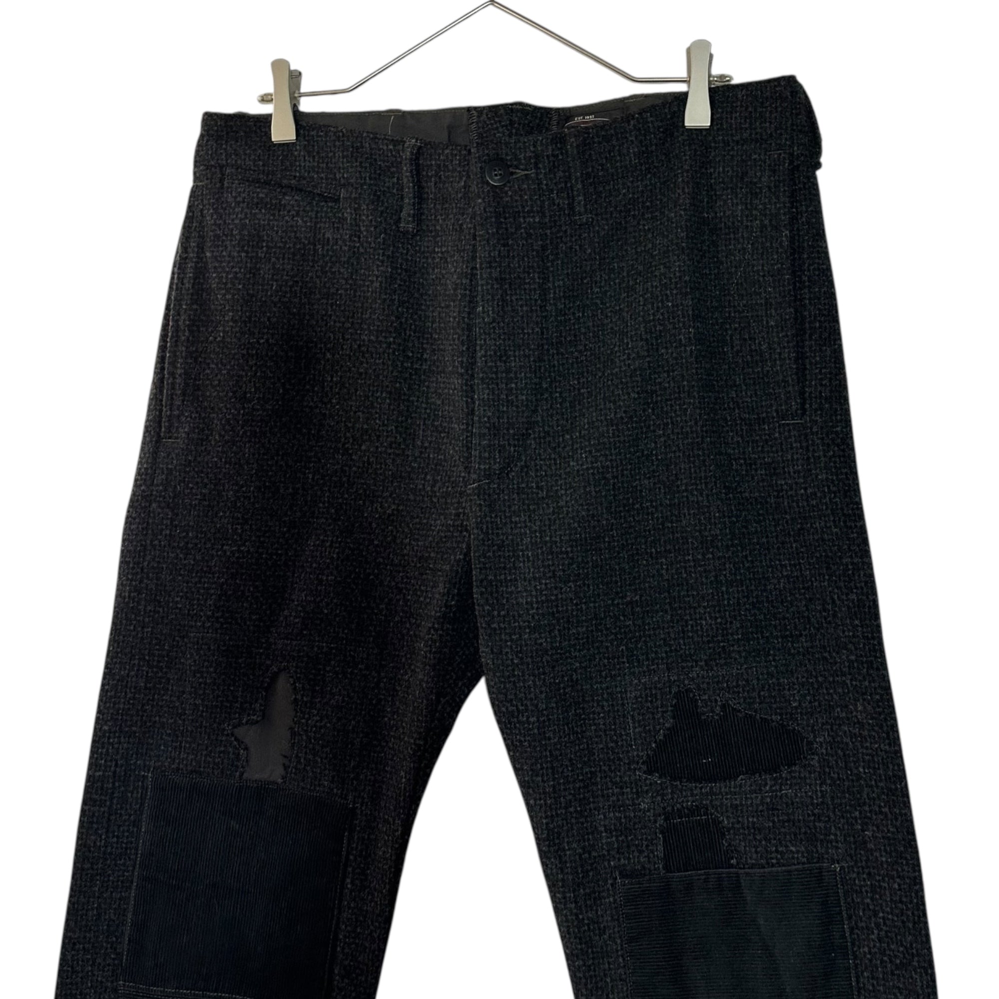 RRL(ダブルアールエル) Vintage-Washed Patchwork Wool Pants ヴィンテージ加工 パッチワーク ウール パンツ 32 チャコールグレー