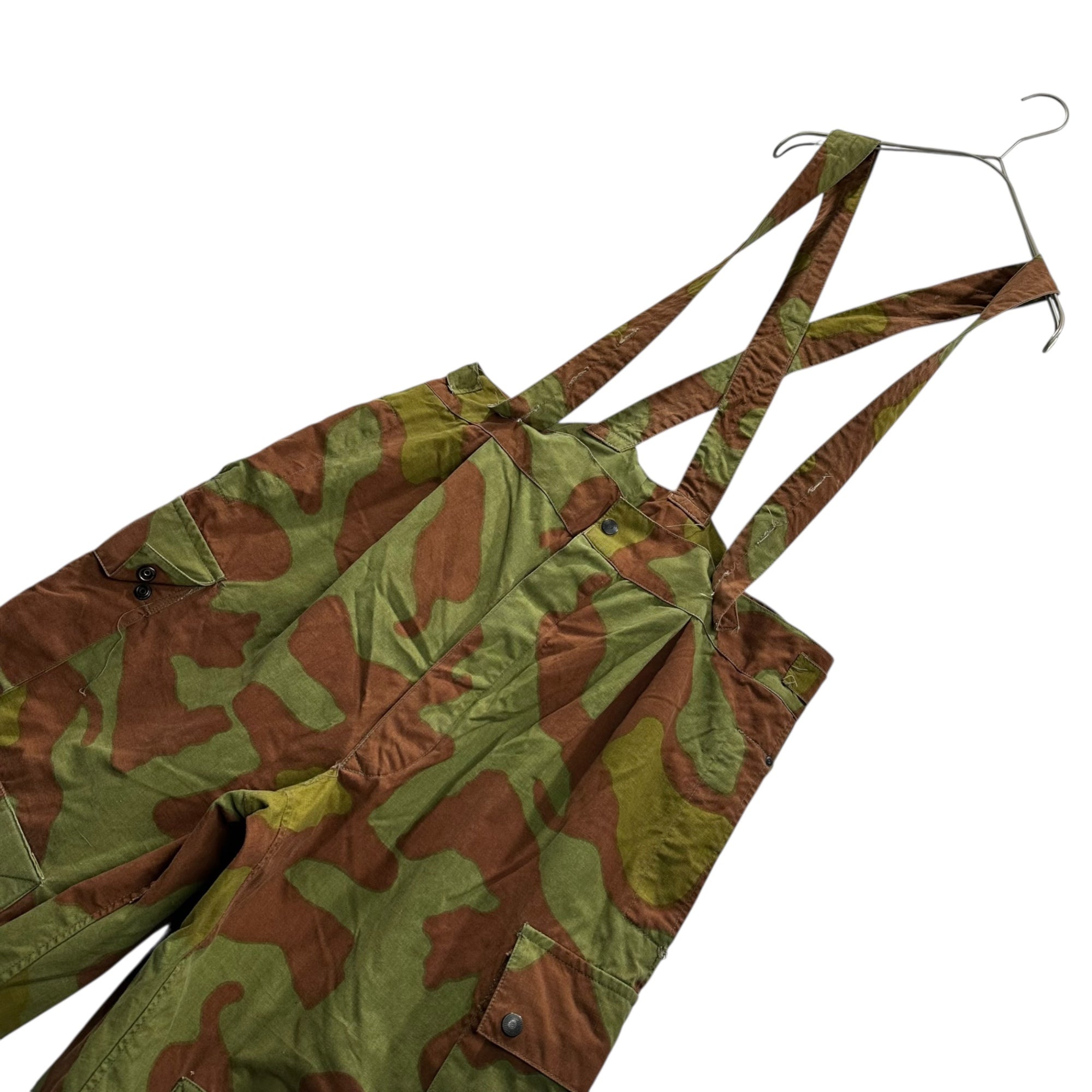 MILITARY(ミリタリー) 60's Italian Army San Marco Camo Overalls イタリア軍 サンマルコカモ オーバーオール 1-104 185 181 表記消(XL程度) グリーン×ブラウン 60年代 パンツ