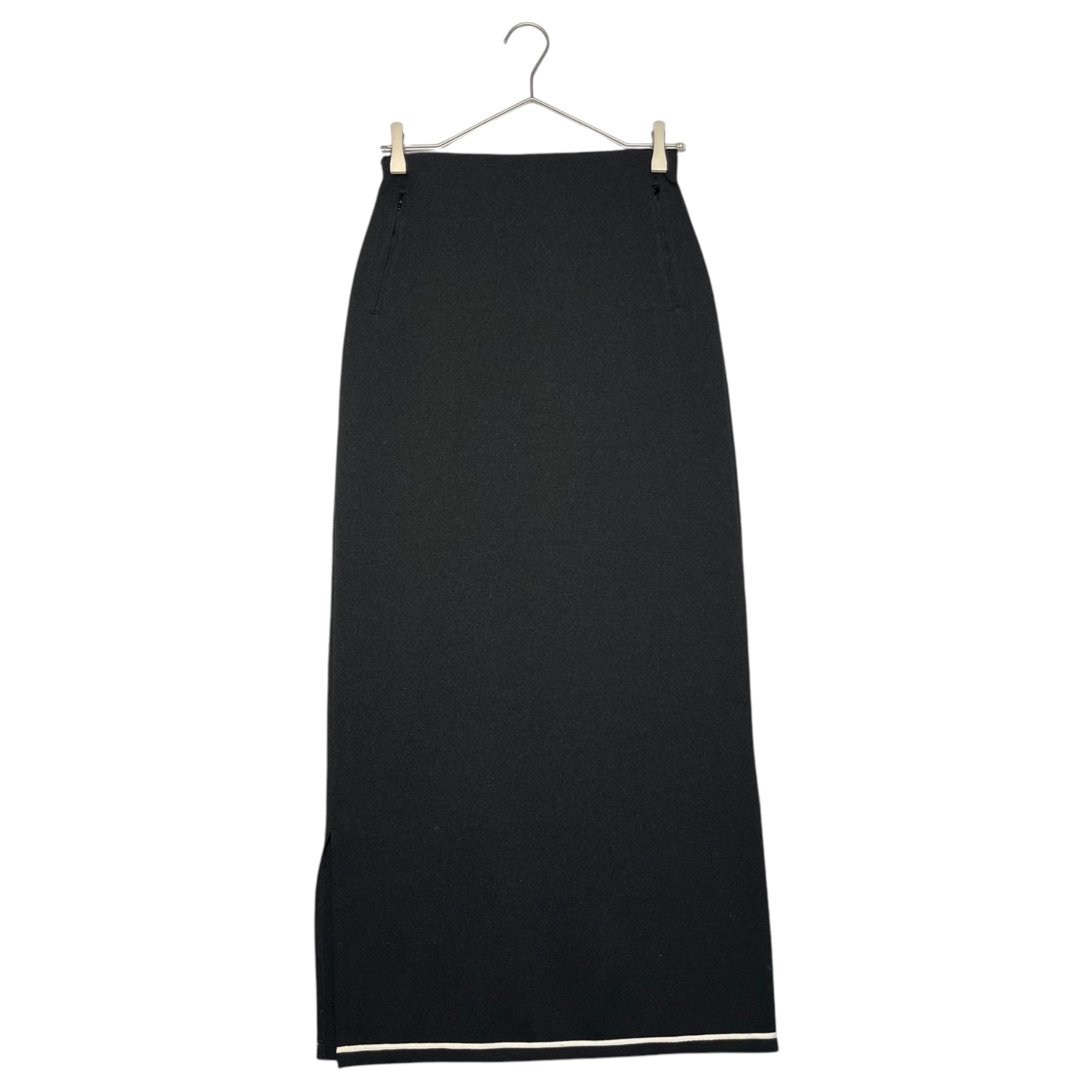 Y's(ワイズ) Hemline poly-filled long skirt 裾ライン ポリ縮絨 ロング スカート YW-T60-931 FREE ブラック