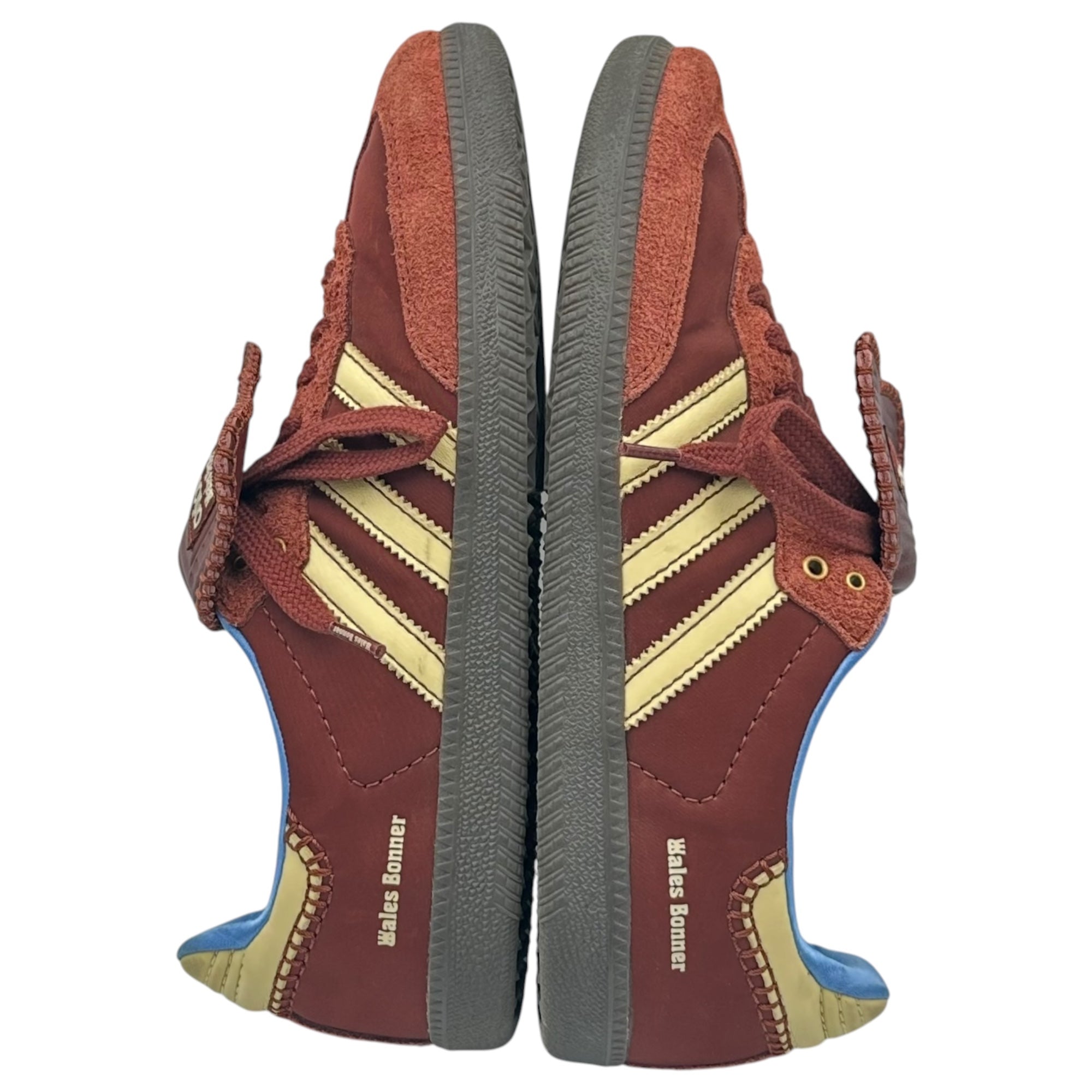 adidas×WALES BONNER(アディダス×ウェールズボナー) Samba Nylon Low "Fox Brown/Sandy Beige/Lucky Blue" サンバ ナイロン ロー IE0579 27.5cm ボルドー×ライトブルー ローカット スニーカー コラボ