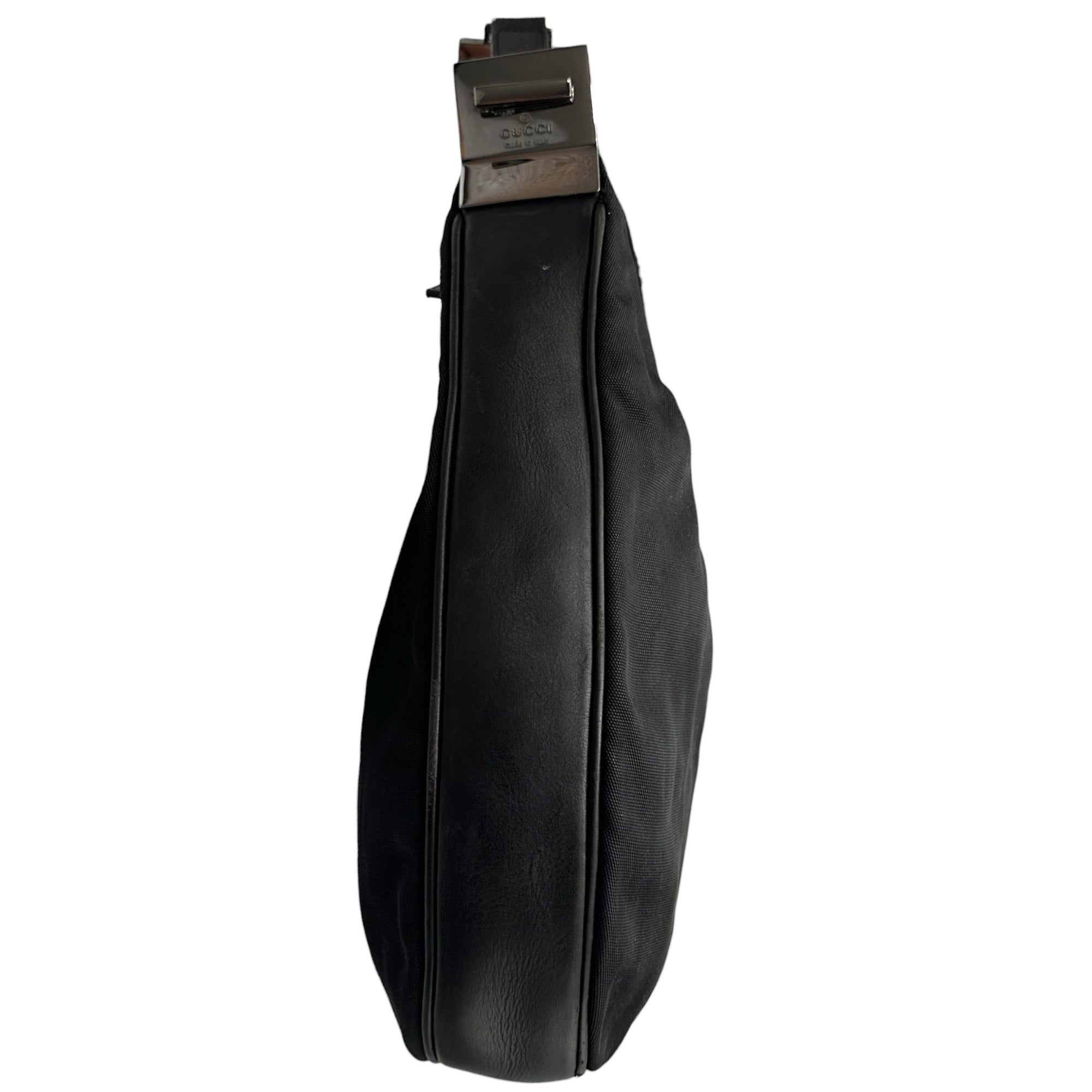 GUCCI(グッチ) 2001SS By Tom Ford 2way Hobo Bag - Nylon Leather トムフォード期 ホーボー バッグ ナイロン レザー 001・3315 002058 ブラック 00's アーカイブ ワンショルダー