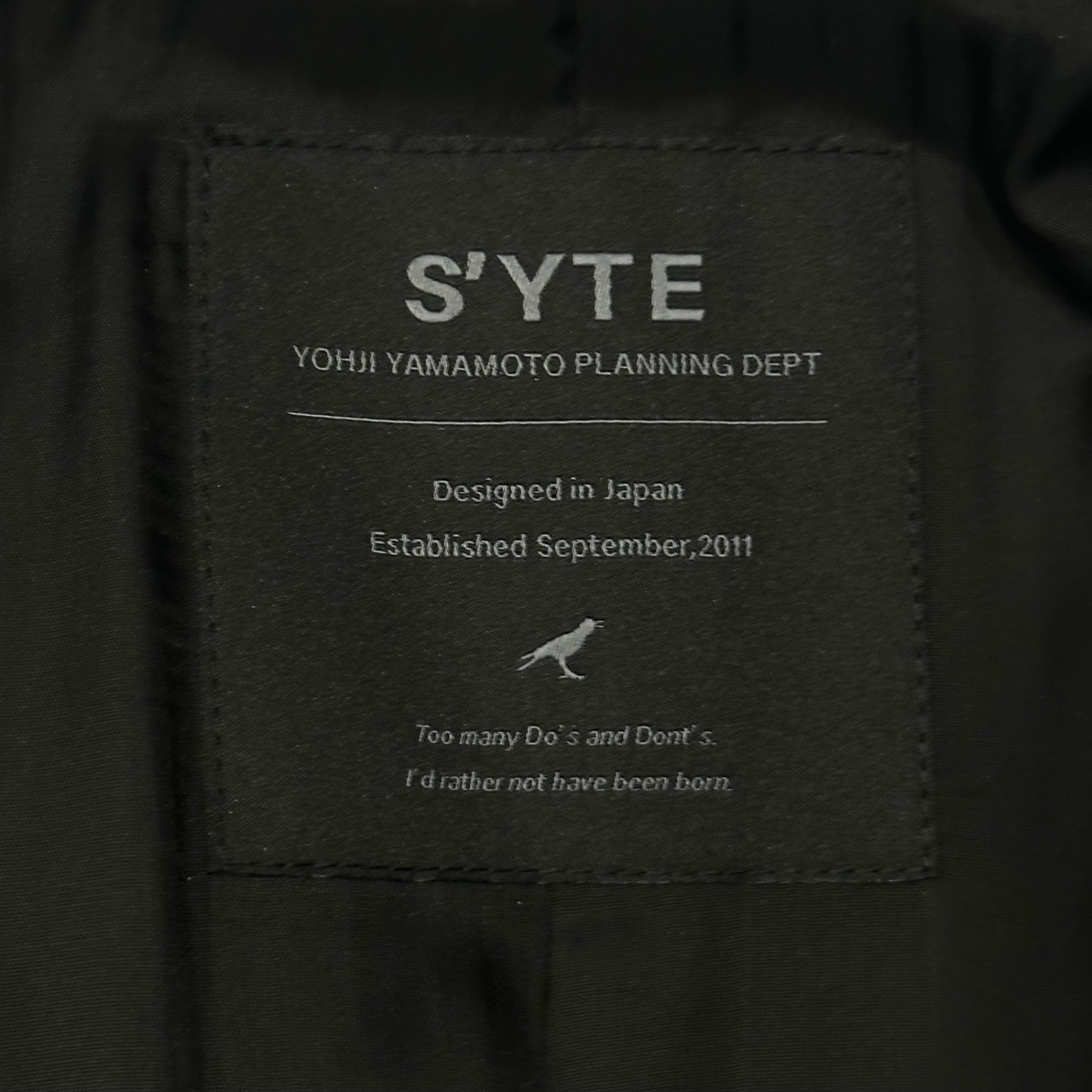 s'yte(サイト) PE/GABARDINE BELTED BANDAGE JACKET ギャバジン ベルト ボンテージ ジャケット UB-J01-901 3 ブラック ヨウジヤマモト