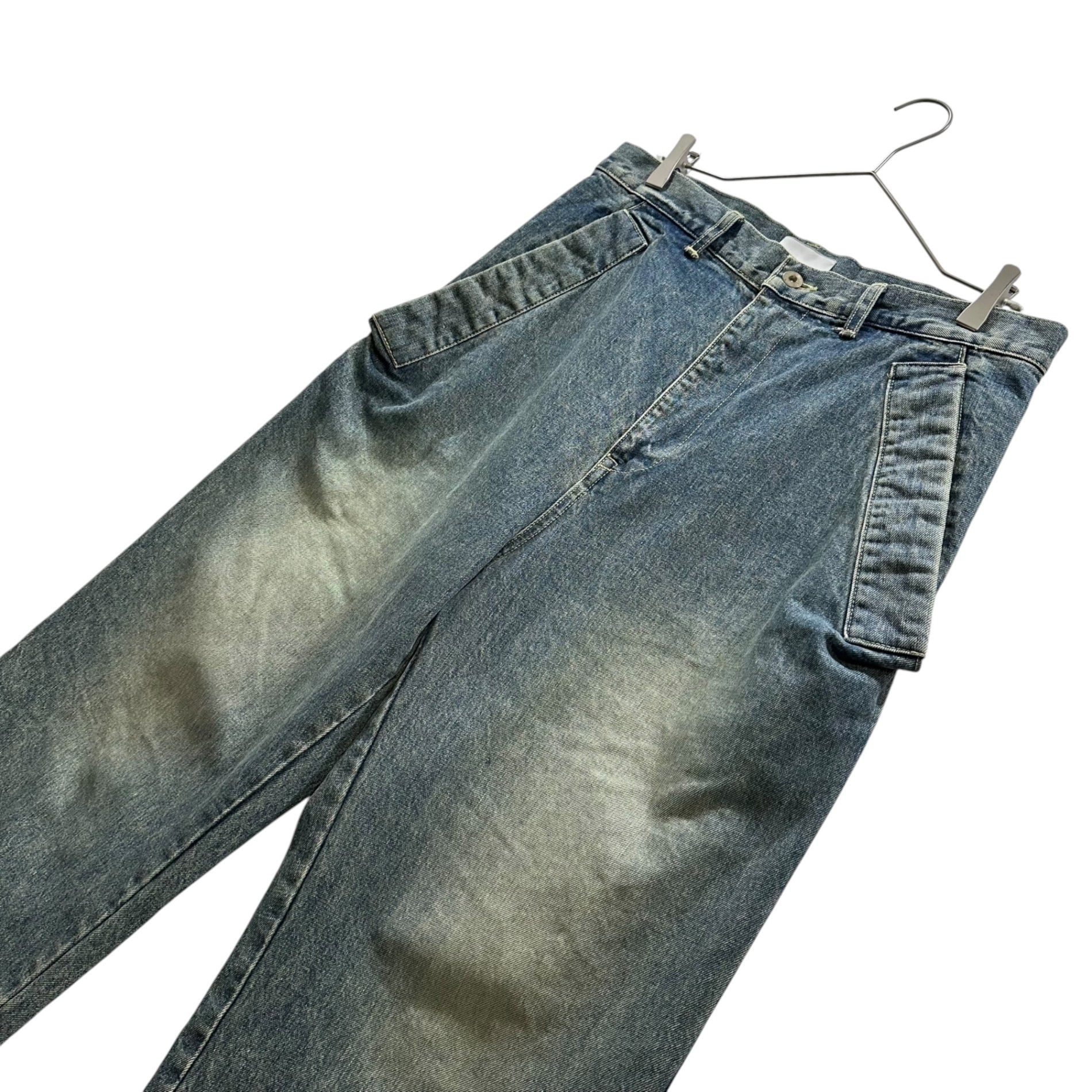 Sise(シセ) Drop Pocket Denim Pants ドロップ ポケット デニム パンツ DE-PT-01 1 ライトインディゴ オーバーサイズ 著名人着用品