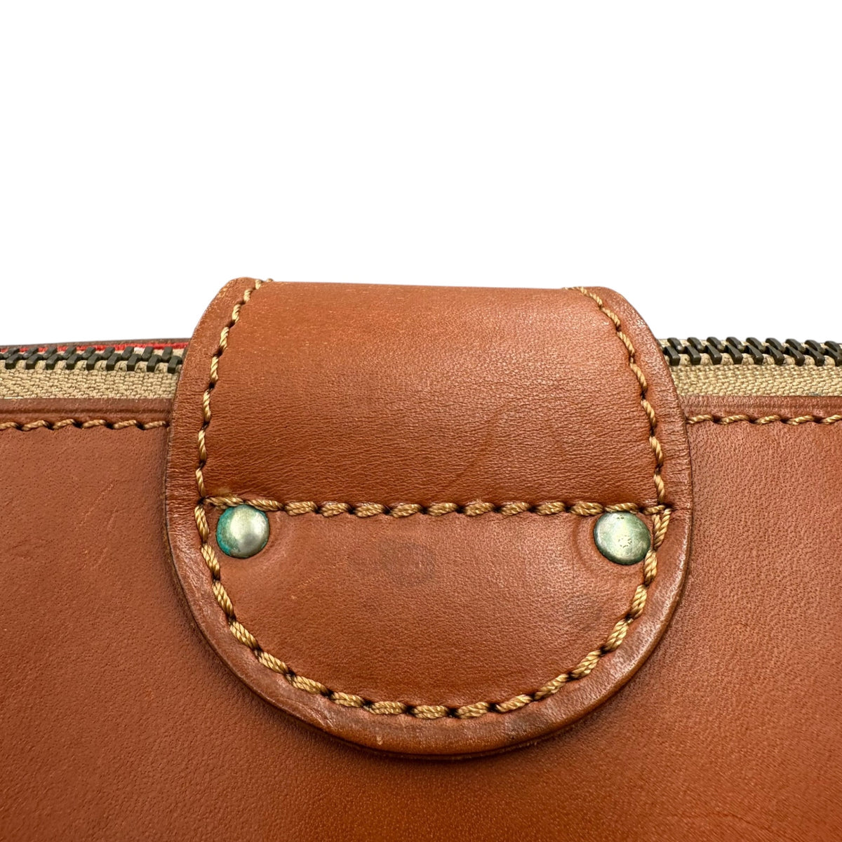 Felisi(フェリージ) Dot handbag ドット柄 ハンド バッグ レッド×ブラウン レザー
