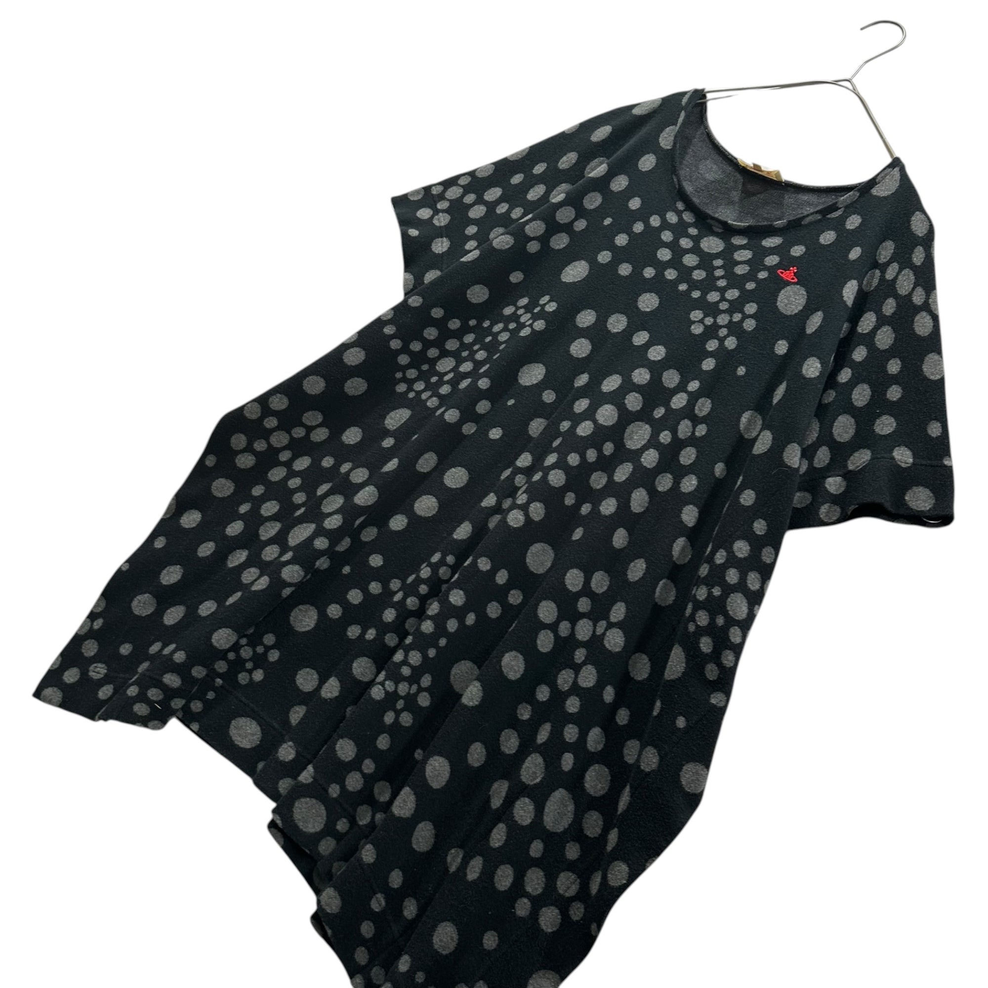Vivienne Westwood RED LABEL CHOICE(ヴィヴィアンウエストウッドレッドレーベルチョイス) Random dot pattern sweatshirt dress ランダム ドット柄 スウェット ワンピース 16-55-571002 2(M程度) ブラック×グレー