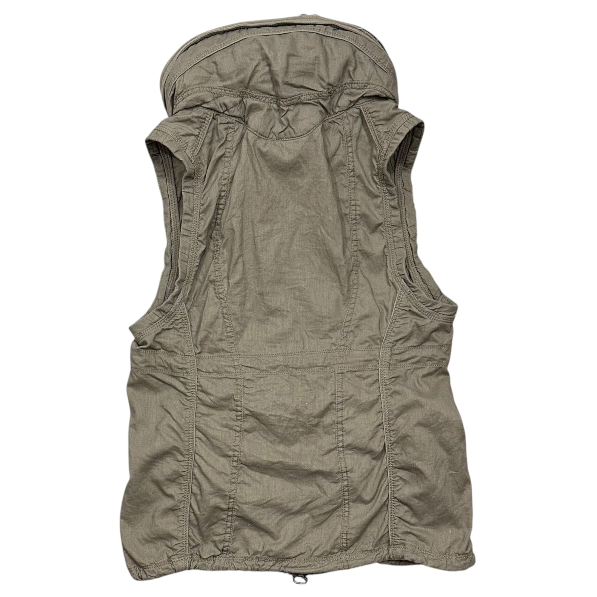 G.O.A(ゴア) 2000's Gimmick hooded vest ギミック フーデッド ベスト FREE カーキ goa Y2K