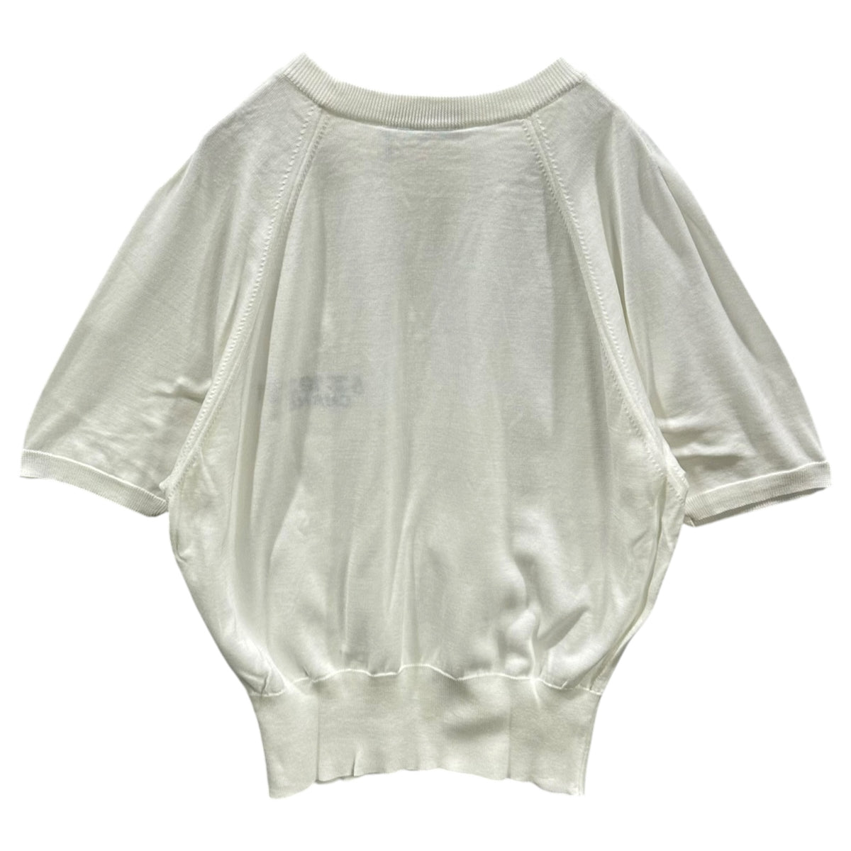 CHANEL(シャネル) Vintage 5-19-31 Chanel-Logo S/S Knit ヴィンテージ 5・19・31 シャネル ロゴ 半袖 ニット 34 ホワイト×ブラック
