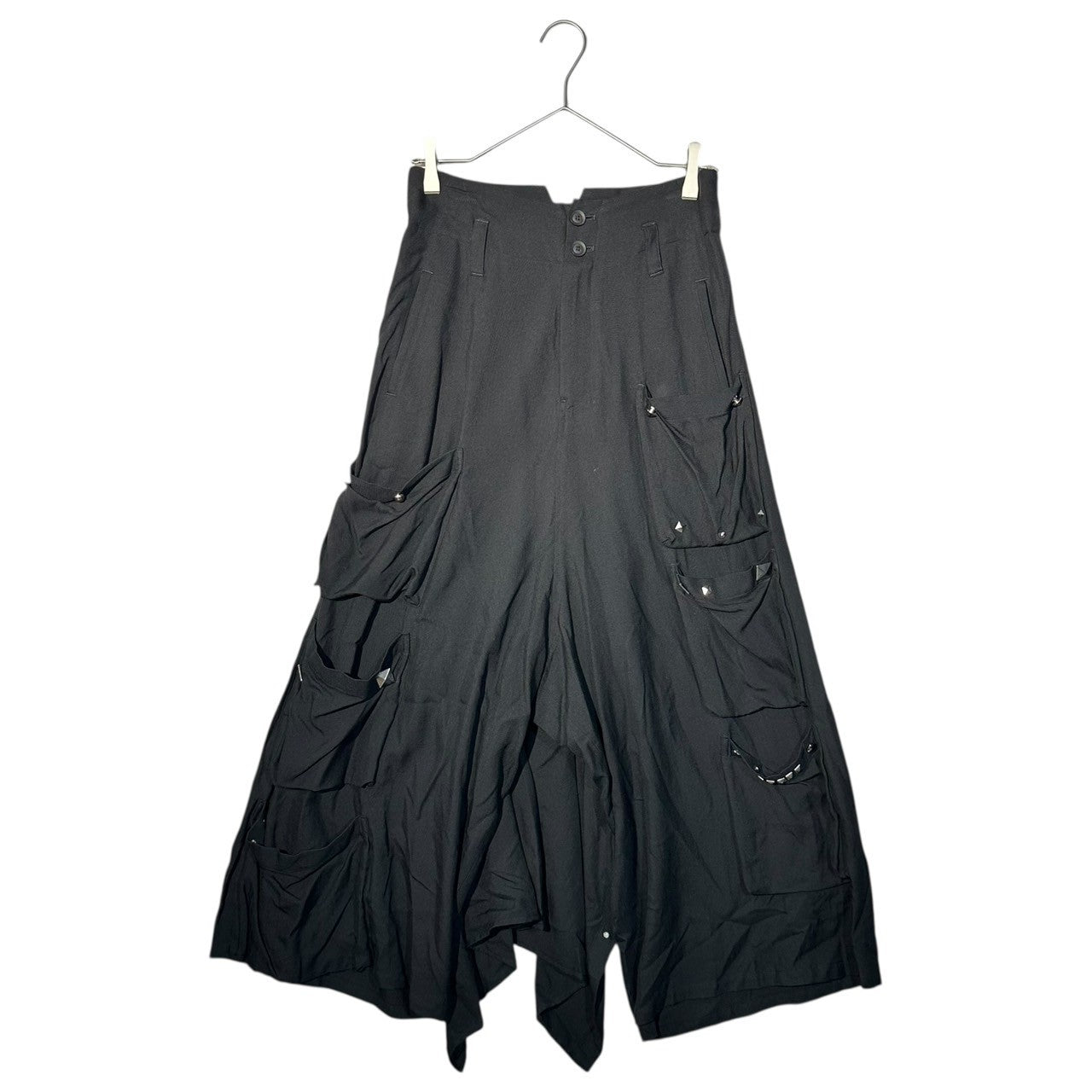 B Yohji Yamamoto(ビー ヨウジヤマモト) 17SS Studs Curly Skirt Wide Pants スタッズ 巻きスカート ワイド パンツ ND-P61-210 2(M程度) ブラック