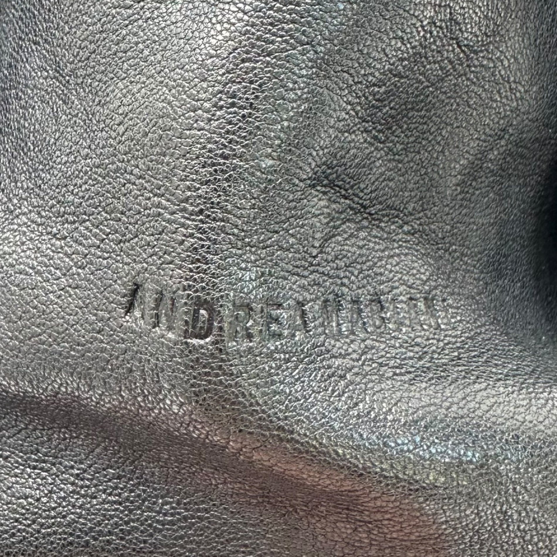 ANDREA MABIANI(アンドレアマビアーニ) 2WAY Leather Shoulder Bag リボン レザー ショルダー バッグ ブラック イタリア製